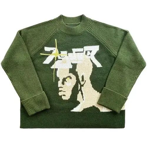 Japanese Brand × Vintage Hip Hop Gothic Portrait Print Pullover Streetwear Knitted Size US L / EU 52-54 / 3 - 3 Thumbnail