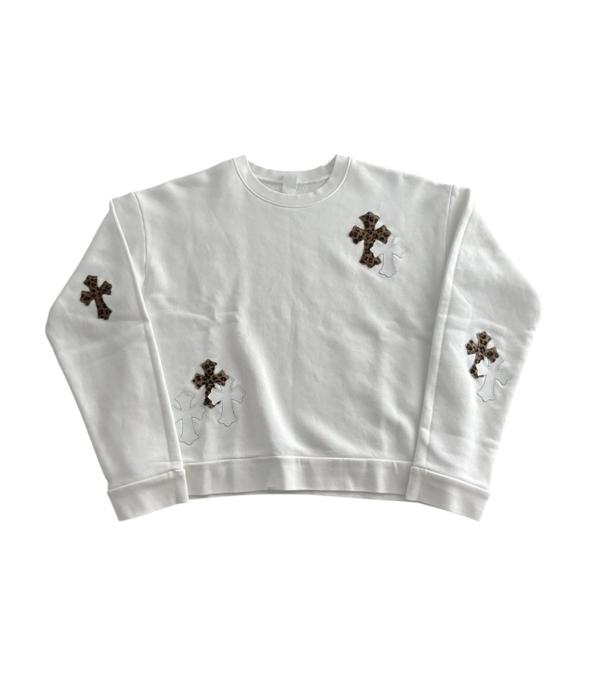Chrome Hearts Chrome Hearts Leopard And White Patch Crewneck Size US S / EU 44-46 / 1 - 1 Thumbnail