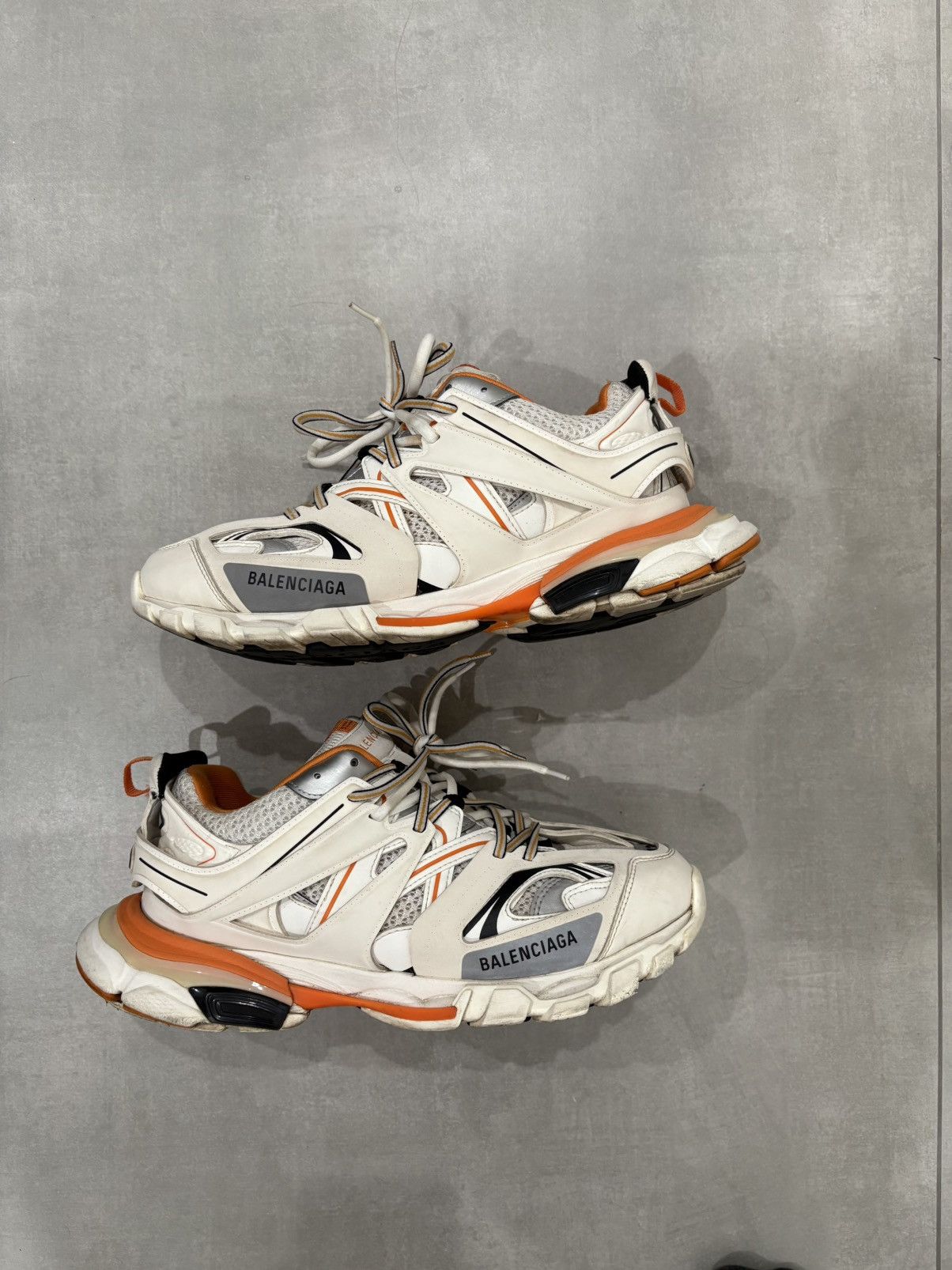 Balenciaga white and orange balenciaga tracks. Size US 10 / EU 43 - 1 Thumbnail