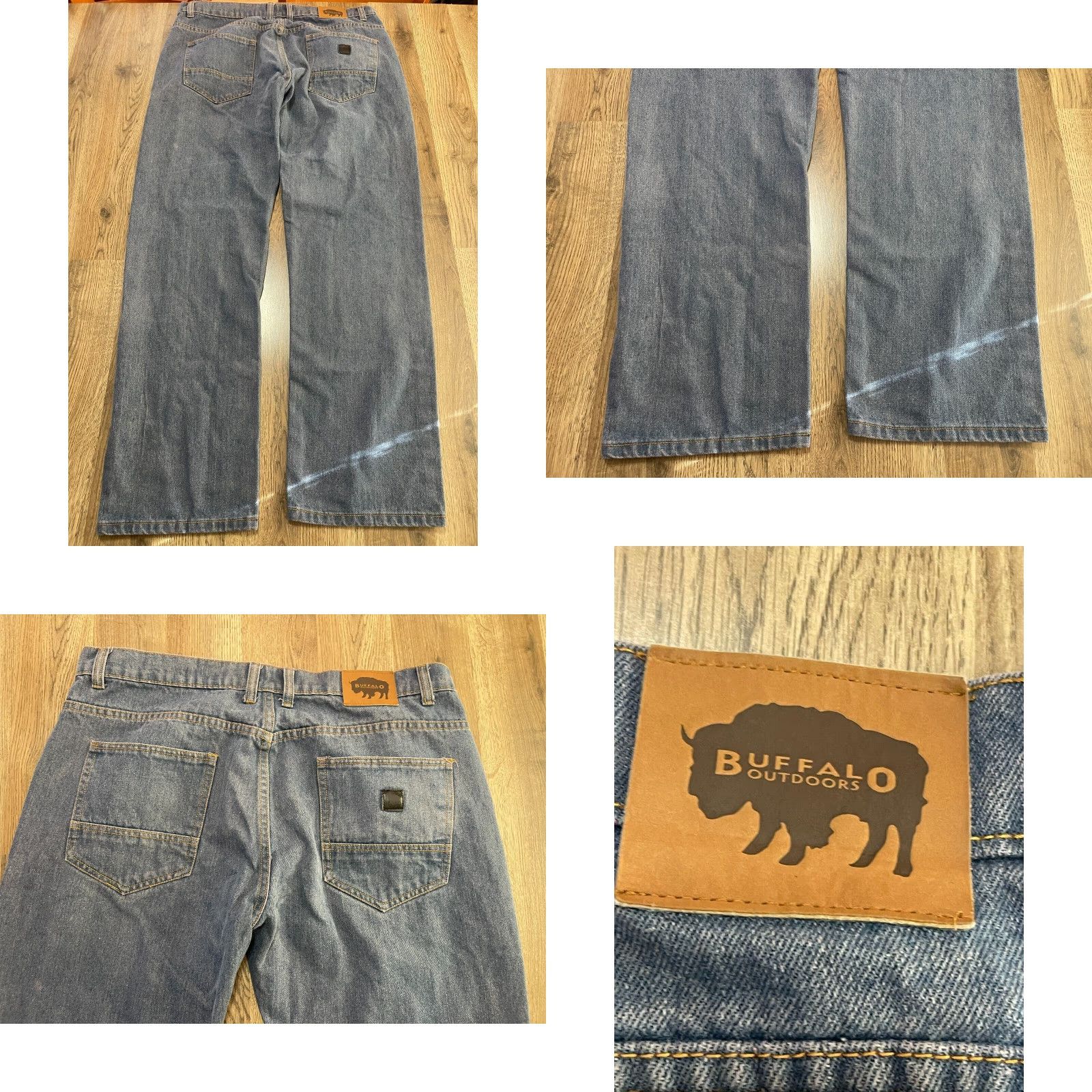 Vintage Buffalo Jeans Men's 38/34 Blue Denim Straight Leg Pockets Jeans Retail 34 In Inseam Size US 38 / EU 54 - 8 Thumbnail