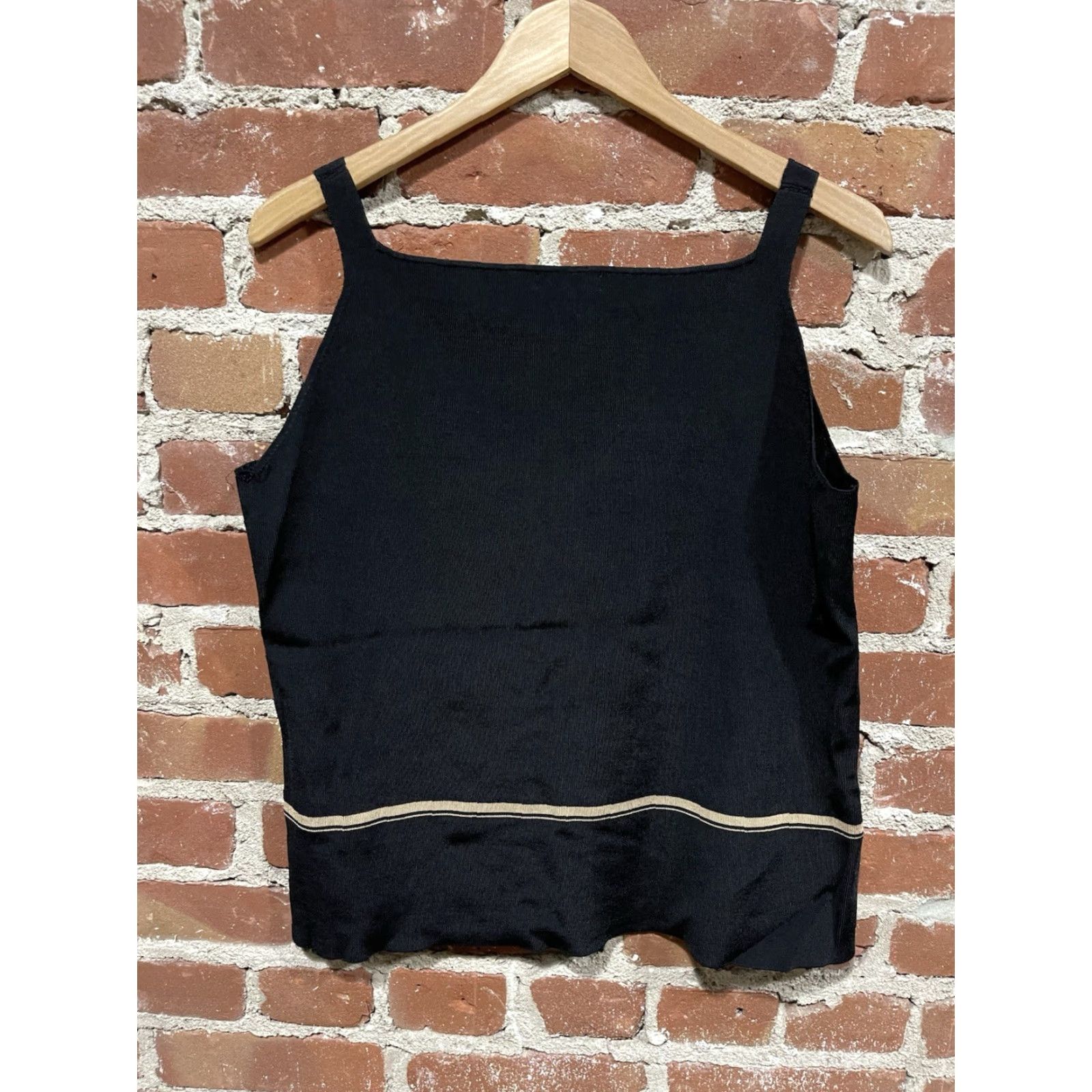Alfani Alfani Blouse Shirt Women’s Black Beige Sleeveless 1X Rayon Blend Tunic Regular Round Neck Pullover Casual Business Travel Size XL / US 12-14 / IT 48-50 - 3 Thumbnail