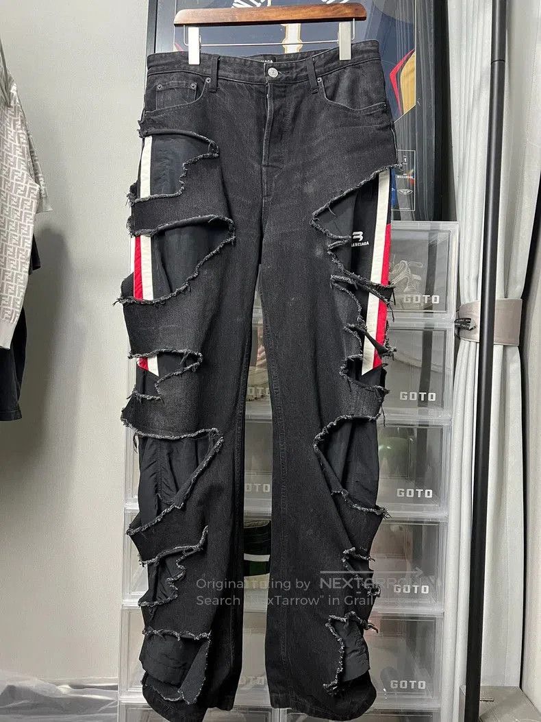 Balenciaga Balenciaga Double Layer Distressed Denim. Size US 26 / EU 42 - 1 Thumbnail