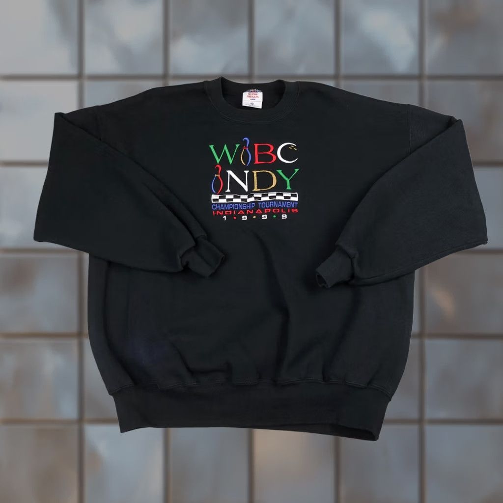 Jerzees VINTAGE JERZEES Shirt Mens XL Black WIBC Indy Sweatshirt Championship Tournament USA Size US XL / EU 56 / 4 - 1 Thumbnail