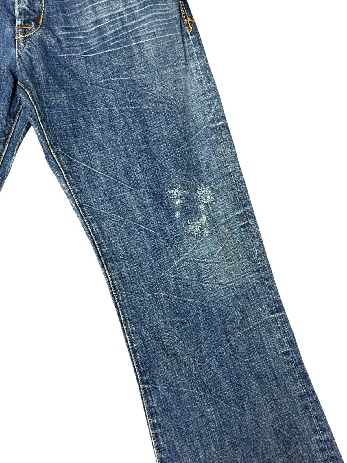 Japanese Brand Flare Jeans Bartack Distress Boot Cut amiri lgb dior 3🟦5 Size US 31 - 7 Thumbnail