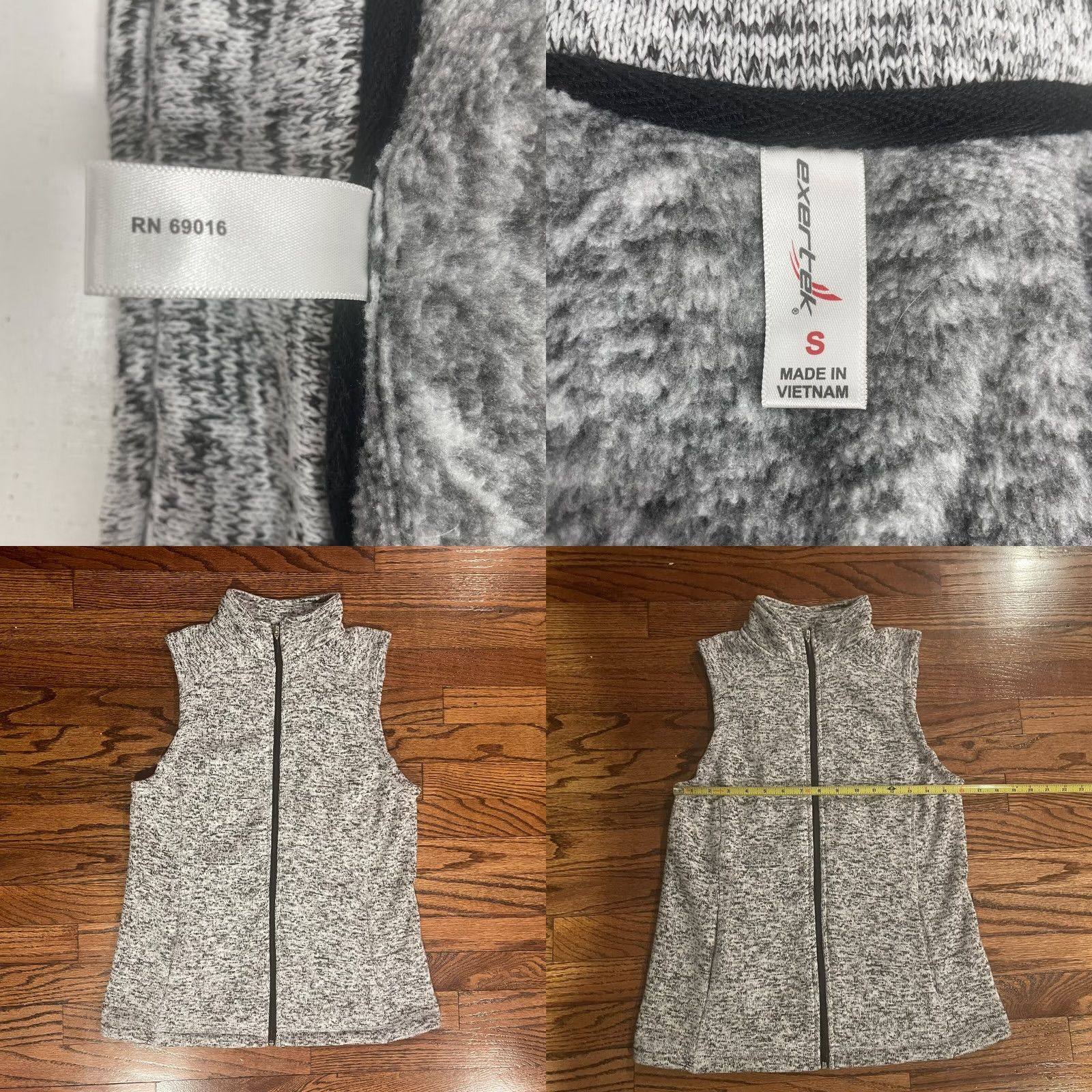 Vintage Exertek Women’s Small Vest Full Zip Heather Gray - Polyester Fleece Jacket Size S / US 4 / IT 40 - 8 Thumbnail