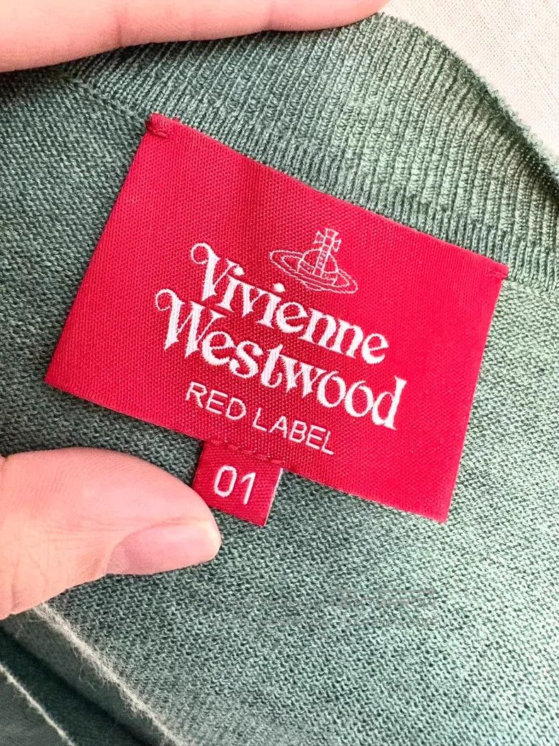 Vivienne Westwood Vivienne Westwood Grass green V-neck Saturn knitted sweate Size S / US 4 / IT 40 - 8 Thumbnail