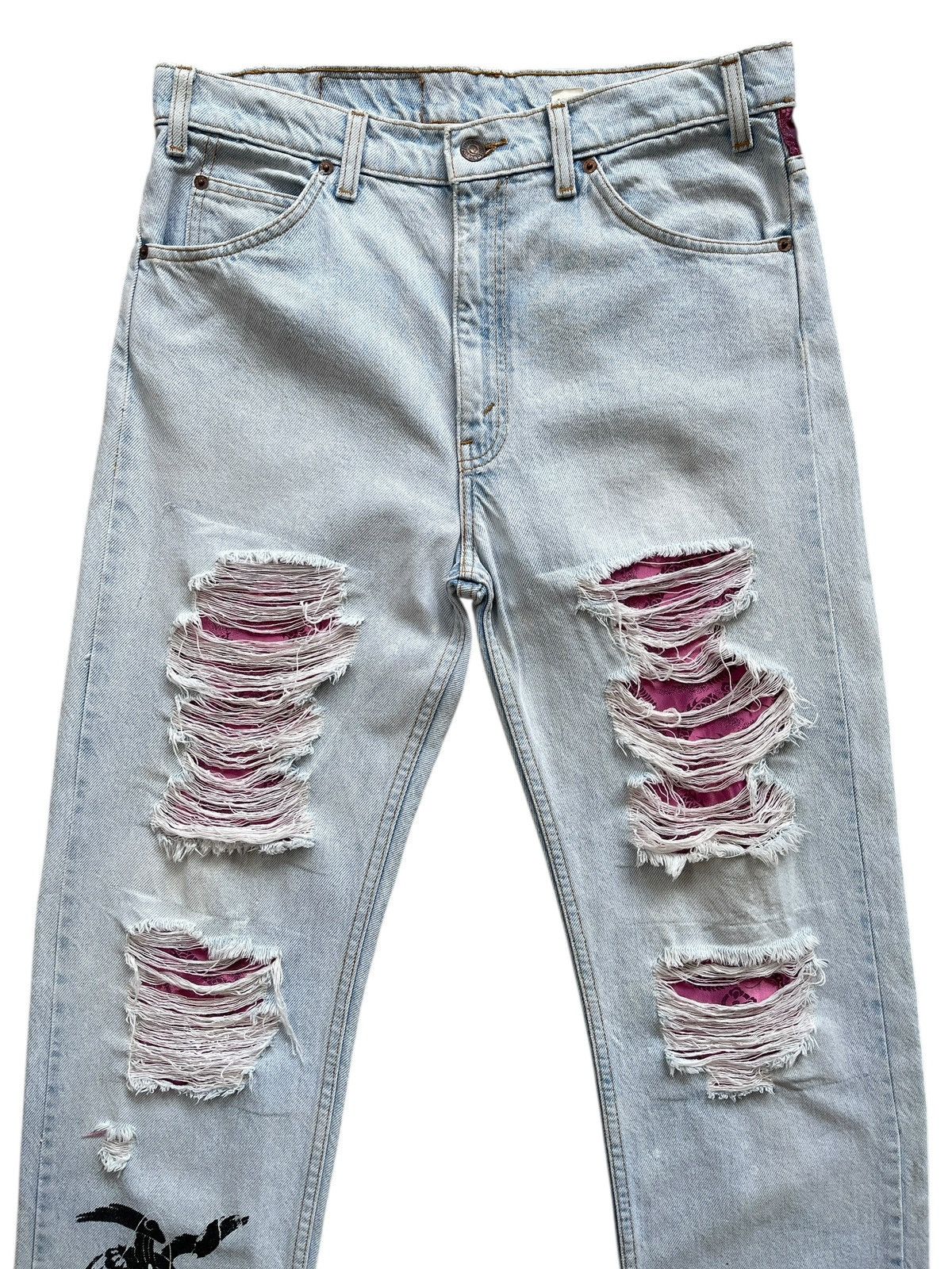 Levi's Vintage Clothing Vintage Levis 1 of 1 Reworked Destroyed Denim Size US 33 - 7 Thumbnail