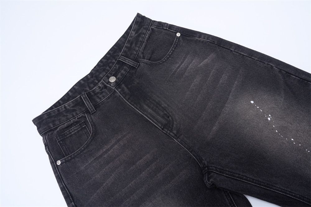 Jean Men's loose ink-splashed punk washed distressed jeans Size US 32 / EU 48 - 3 Thumbnail