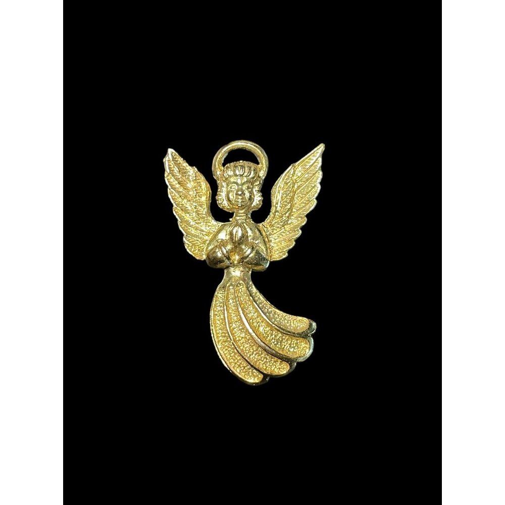 Guardian Angel Vintage Gold Tone Praying Guardian Angel Brooch Pin Size ONE SIZE - 1 Thumbnail