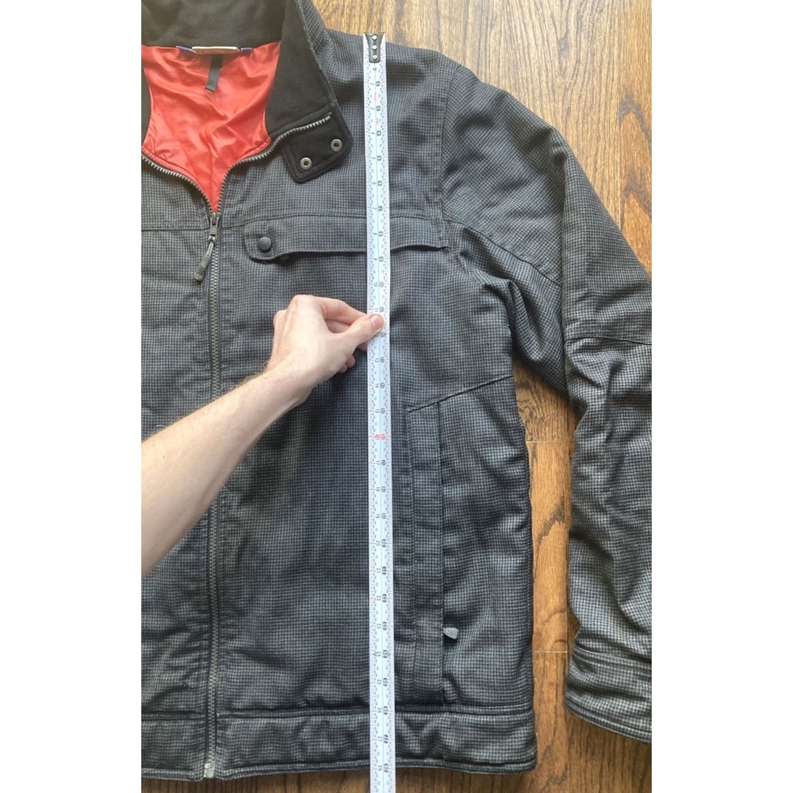 Vintage Ibex Wool Jacket Mens Large Houndstooth Puffer Gray Insulated Full Zip Lined Size US L / EU 52-54 / 3 - 7 Thumbnail