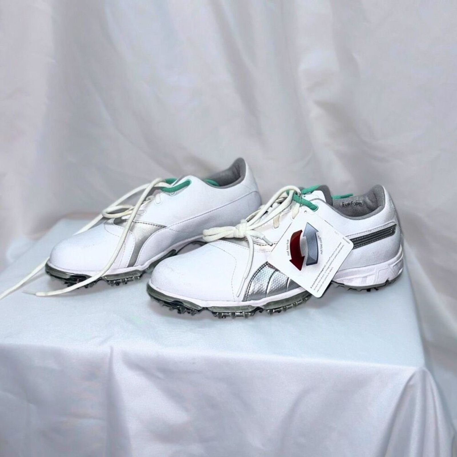 Puma Puma white and teal spiked golf shoes | Sz 9.5, NWT Size US 9.5 / IT 39.5 - 2 Thumbnail