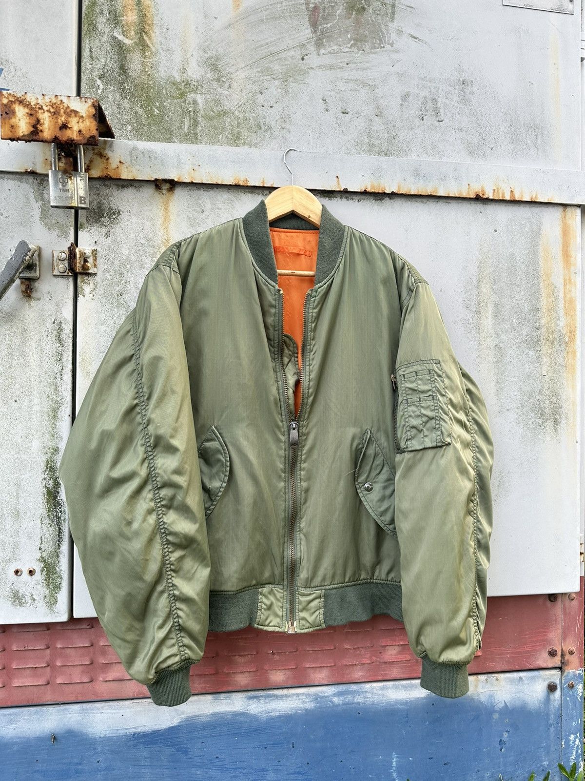 Vintage 🪖Vintage MA-1 Man Intermediate Phantom Bomber Jacket Size US L / EU 52-54 / 3 - 3 Thumbnail