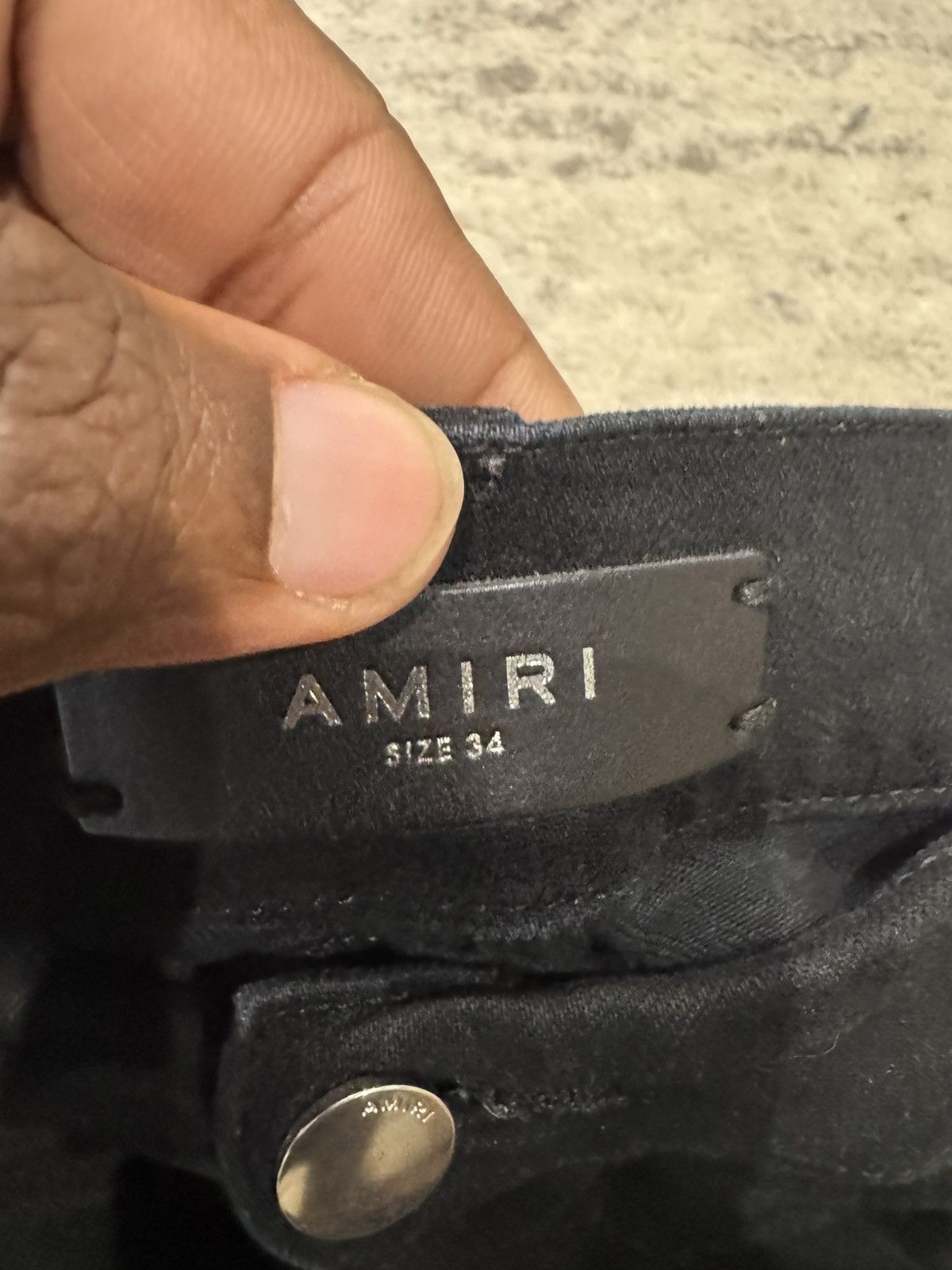 Amiri AMIRI VARSITY LOGO PATCH MEN'S DESTROYED BLACK SKINNY JEANS Size US 34 / EU 50 - 3 Thumbnail