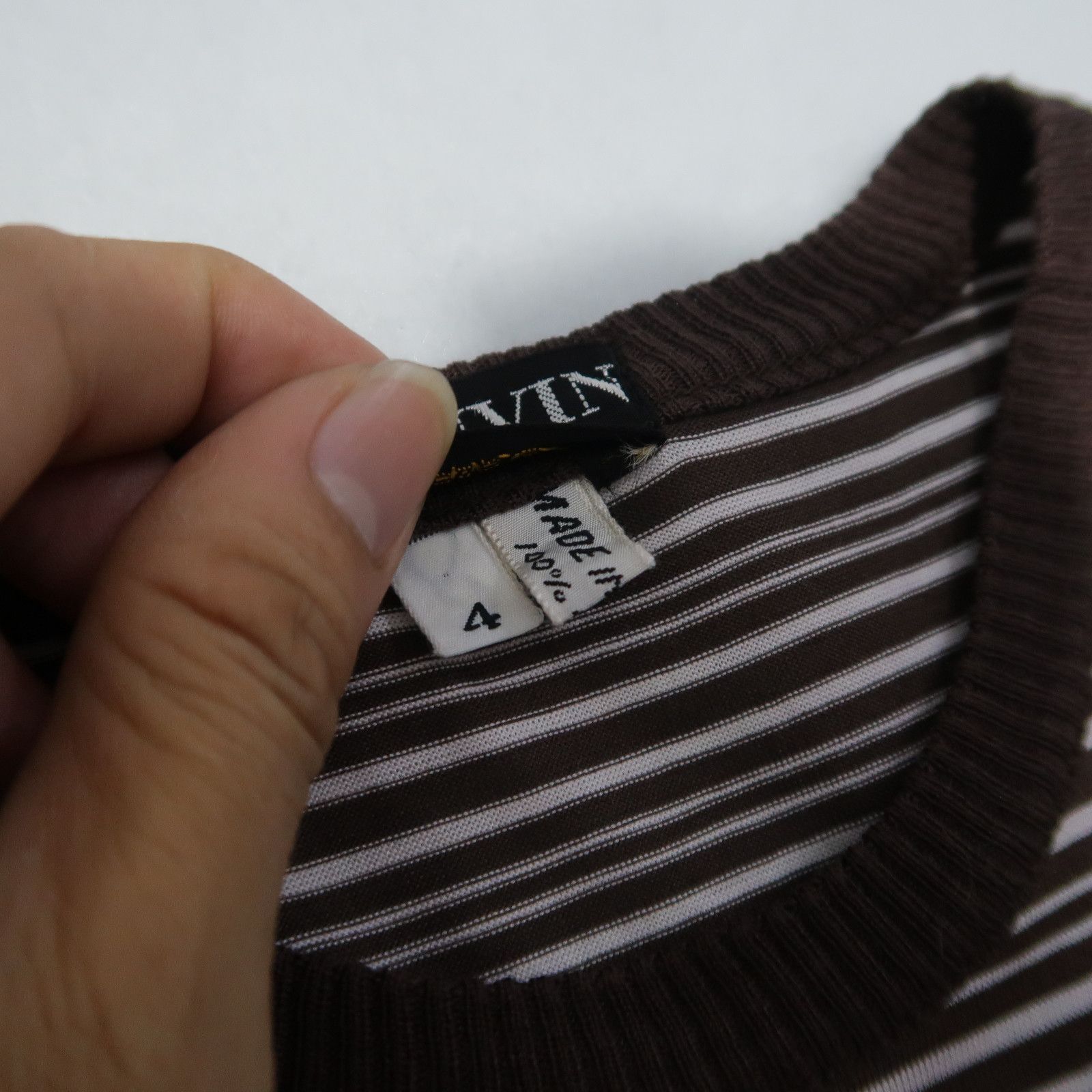 Lanvin 1980s Lanvin Paris Psychedelic Stripe Ringer Tee Size US S / EU 44-46 / 1 - 5 Thumbnail