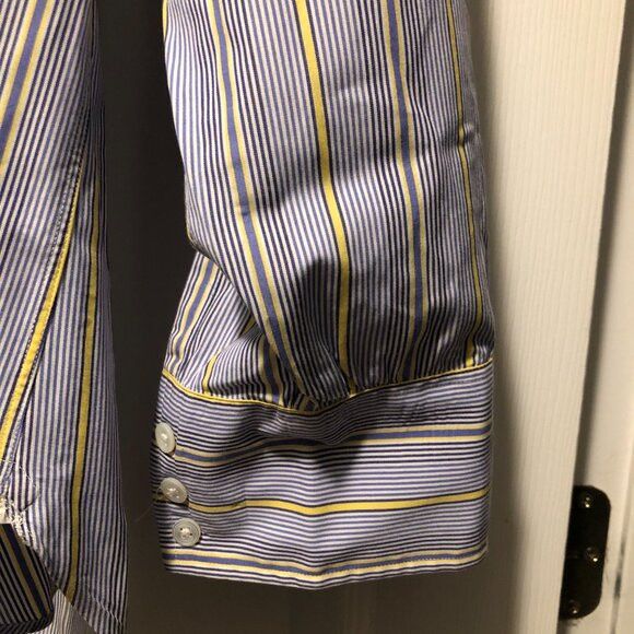 Turnbull & Asser TURNBULL & Asser men's blue 100%cotton dress shirt size: 17 Size US XL / EU 56 / 4 - 6 Thumbnail