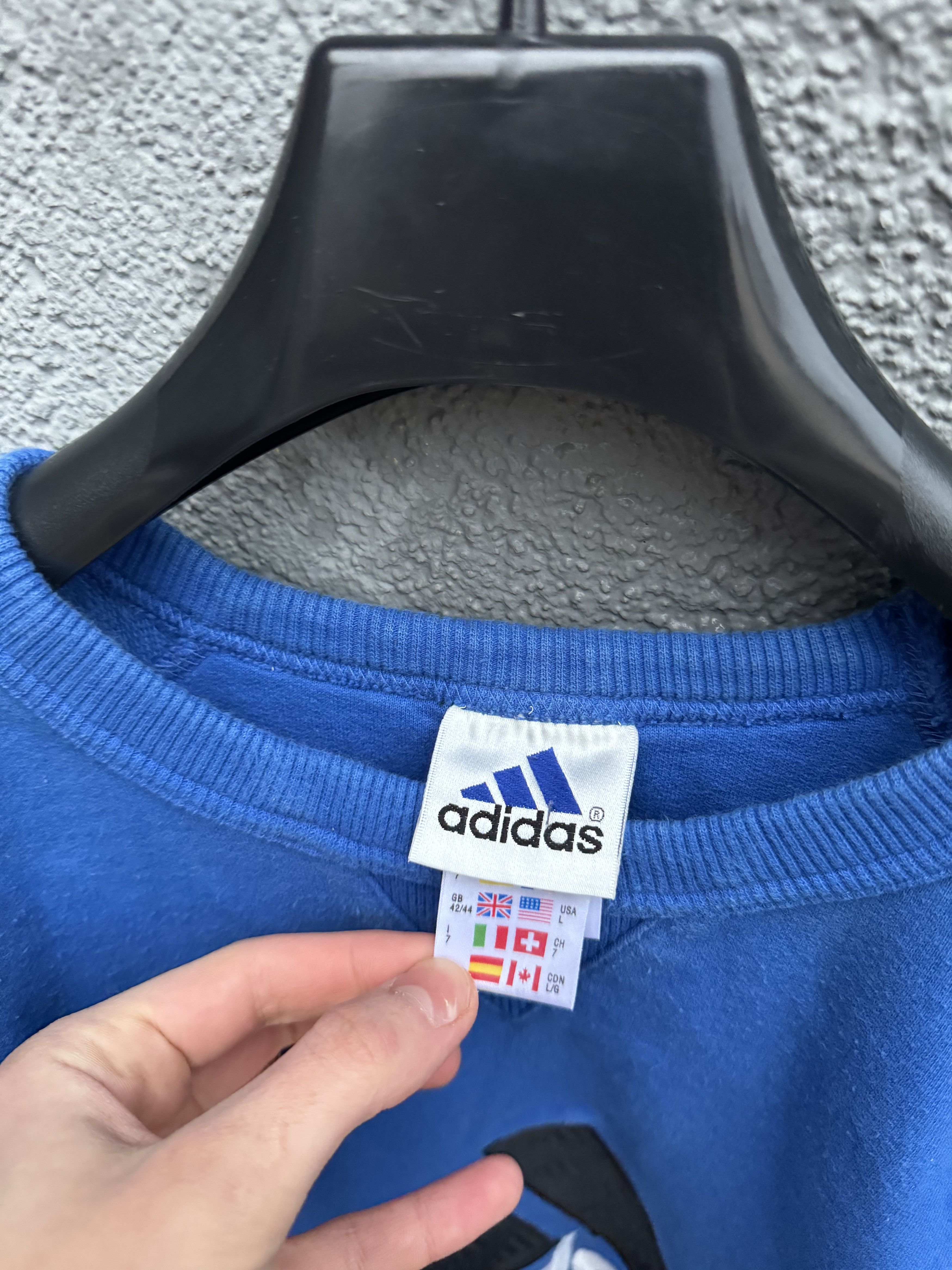 Adidas × Vintage Vintage Adidas Sweatshirt Big Logo Size US L / EU 52-54 / 3 - 5 Thumbnail