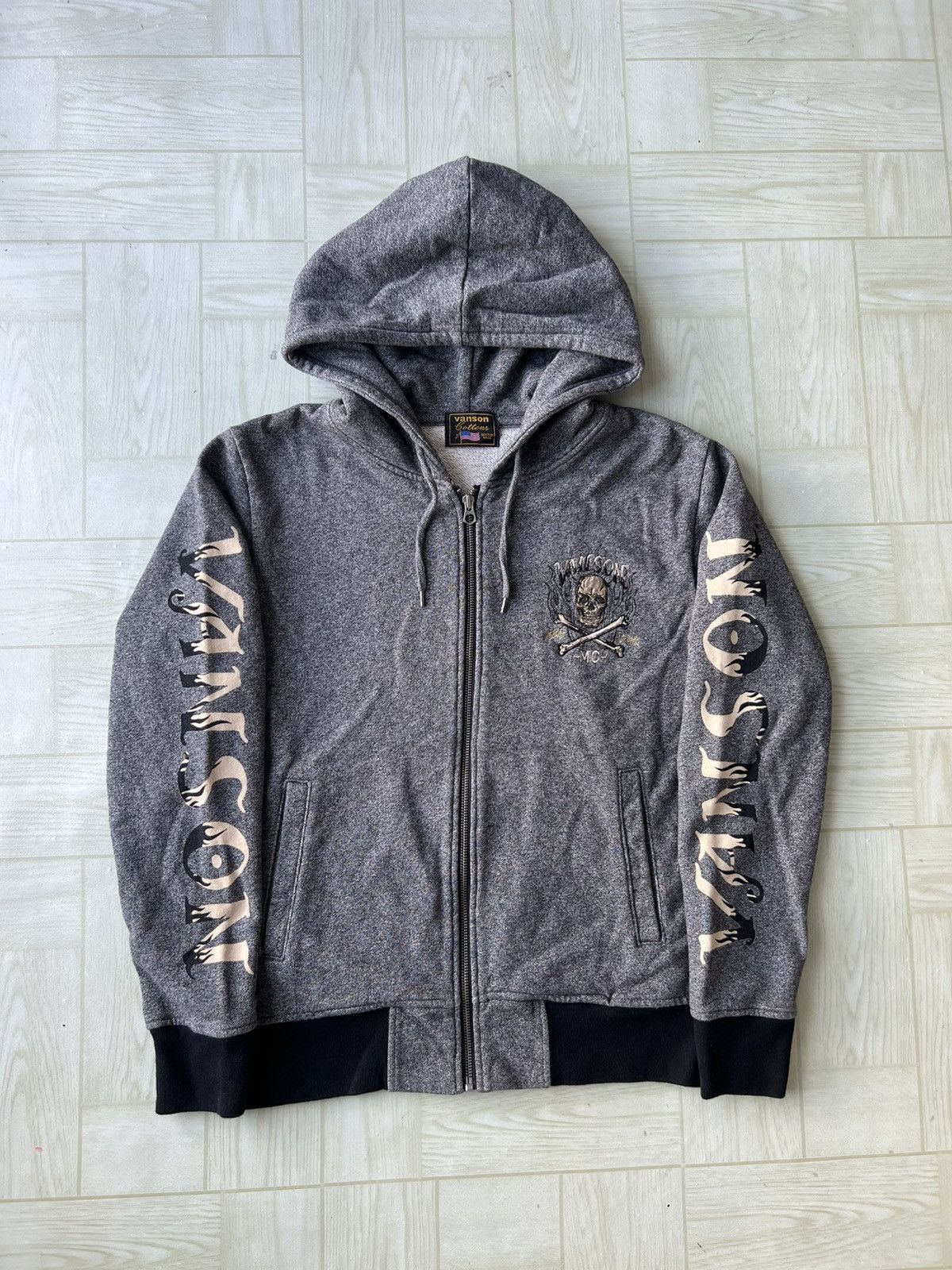 Mastermind Japan × Vanson Leathers Vanson Leathers Skulls Flame Sleeve "Trails Freedom" Hoodie Size US M / EU 48-50 / 2 - 4 Thumbnail