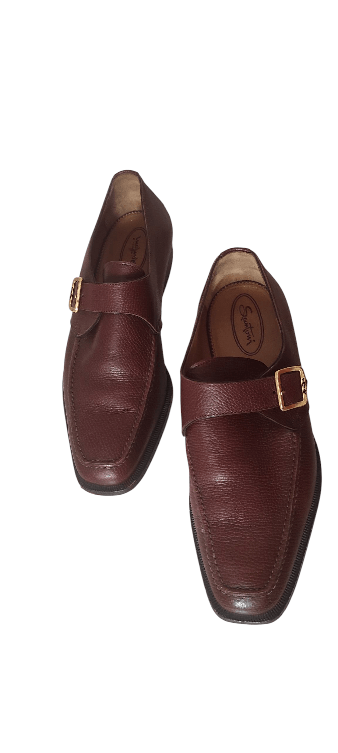 Santoni Santoni Strap Brown Leather Slip On Dress Shoes Size US 8.5 / EU 41-42 - 1 Thumbnail