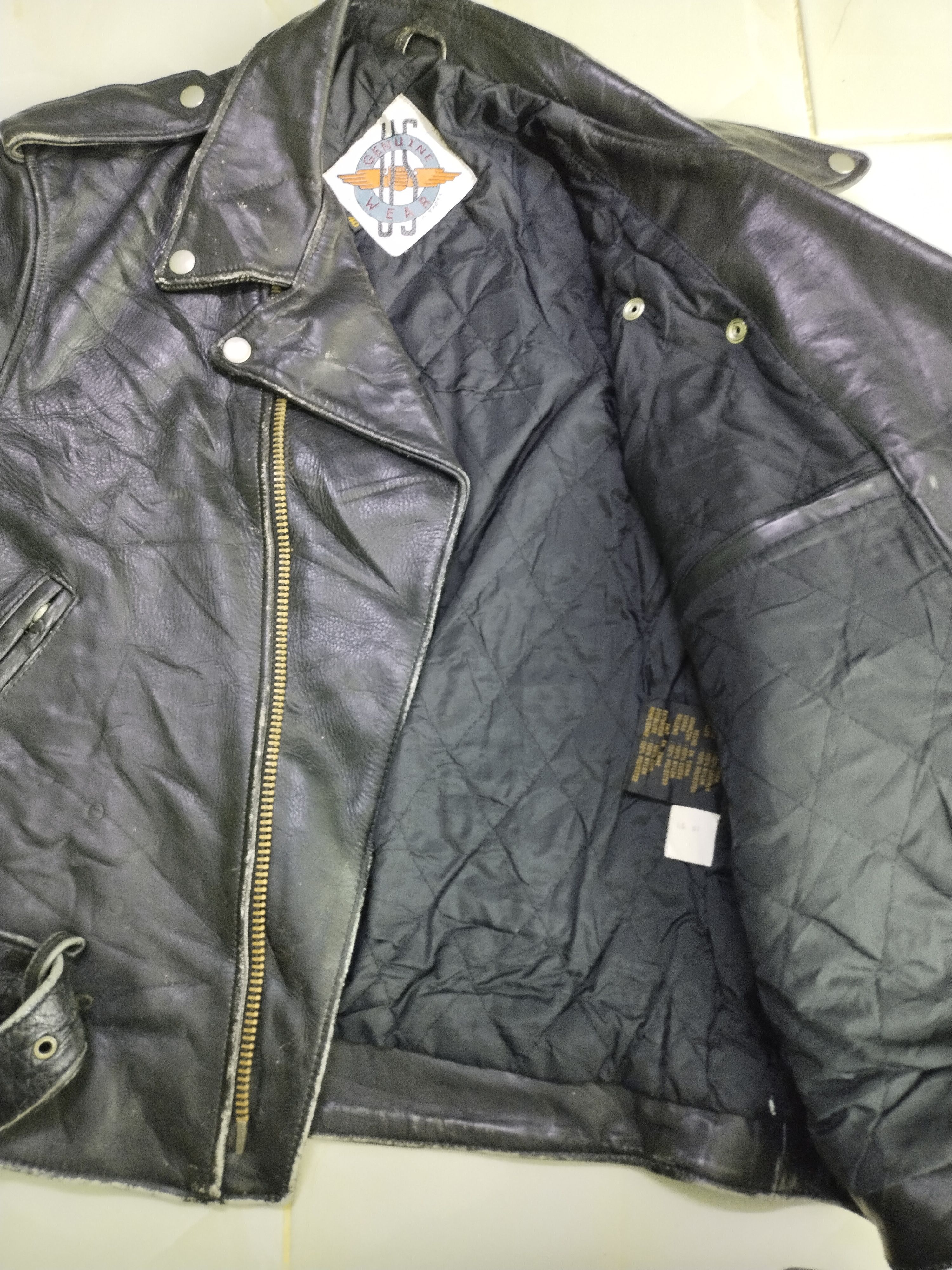 Genuine Leather Vintage Genuine Wear Double Leather Motorcycle Jacket Rare Size US M / EU 48-50 / 2 - 15 Thumbnail
