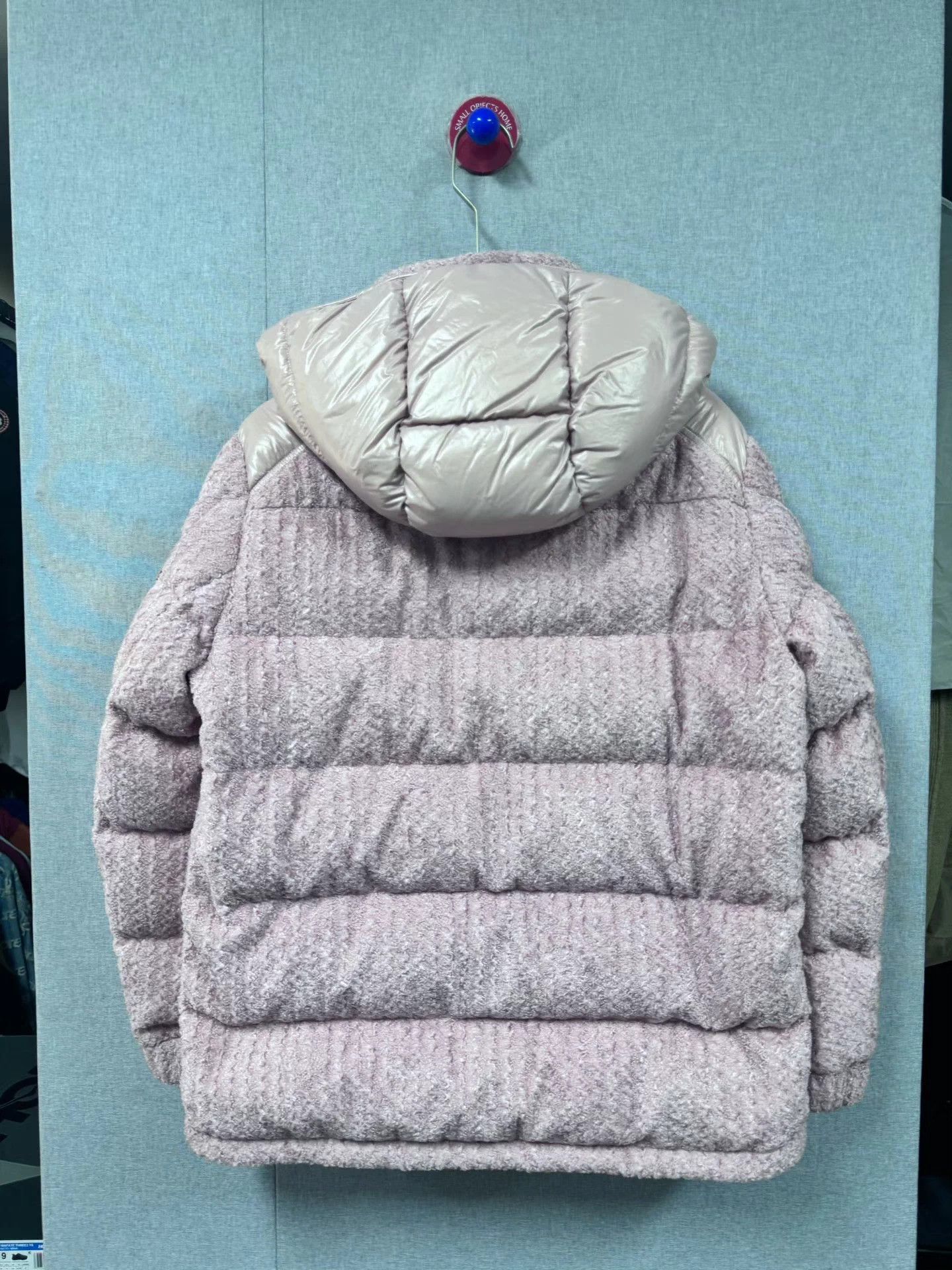 Moncler Moncler pink wool paneled down jacket size 3 Size L / US 10 / IT 46 - 2 Thumbnail