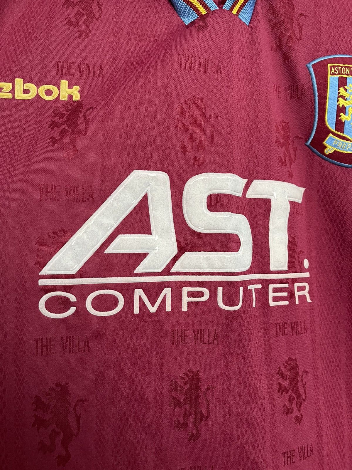 Reebok 1995/1996 Reebok Aston Villa Vintage Soccer Jersey T-Shirt Size US L / EU 52-54 / 3 - 11 Thumbnail