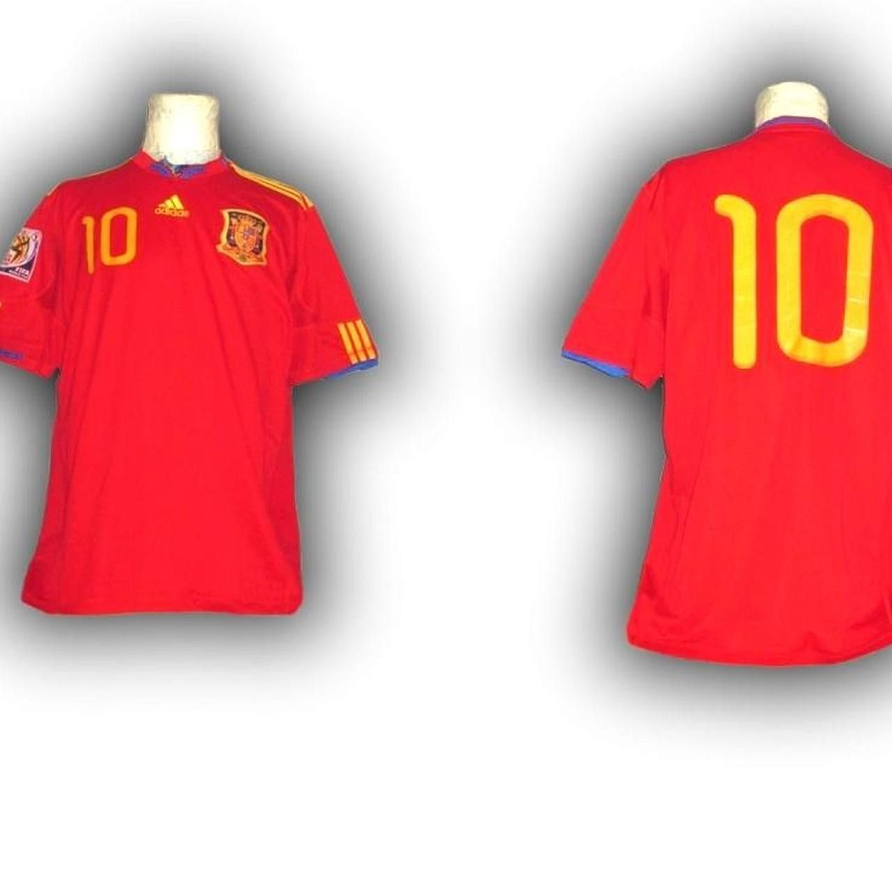 Adidas Spain 2009 2010 Home Shirt Jersey Fabregase Size US L / EU 52-54 / 3 - 2 Thumbnail