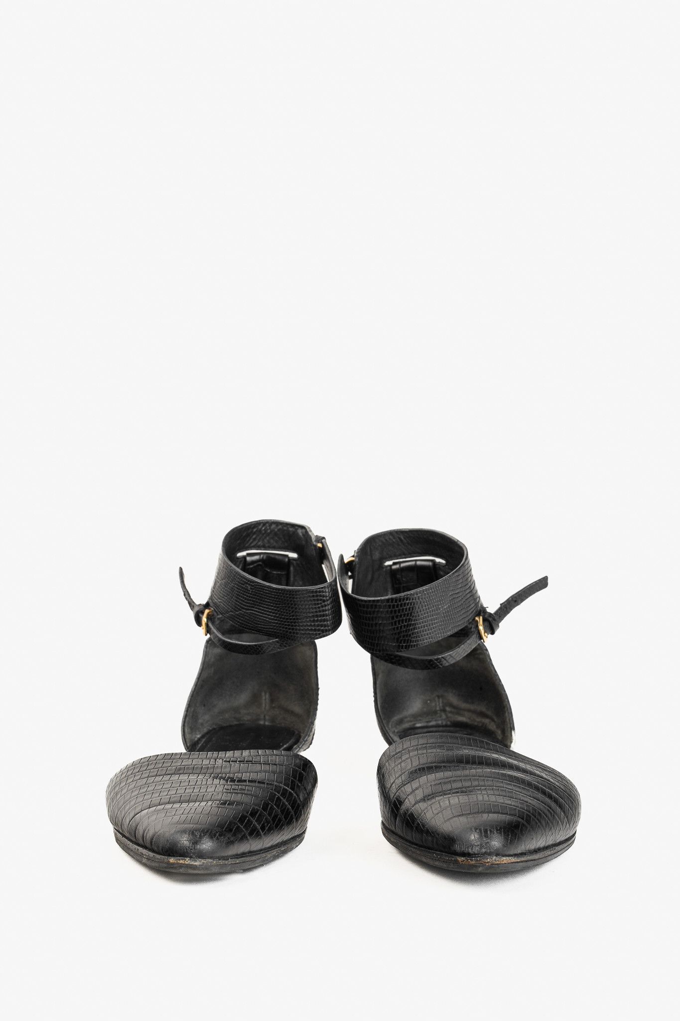 Alexander Wang Alexander Wang Elsa Black Croc-Embossed Leather Flats Size US 6.5 / IT 36.5 - 2 Thumbnail