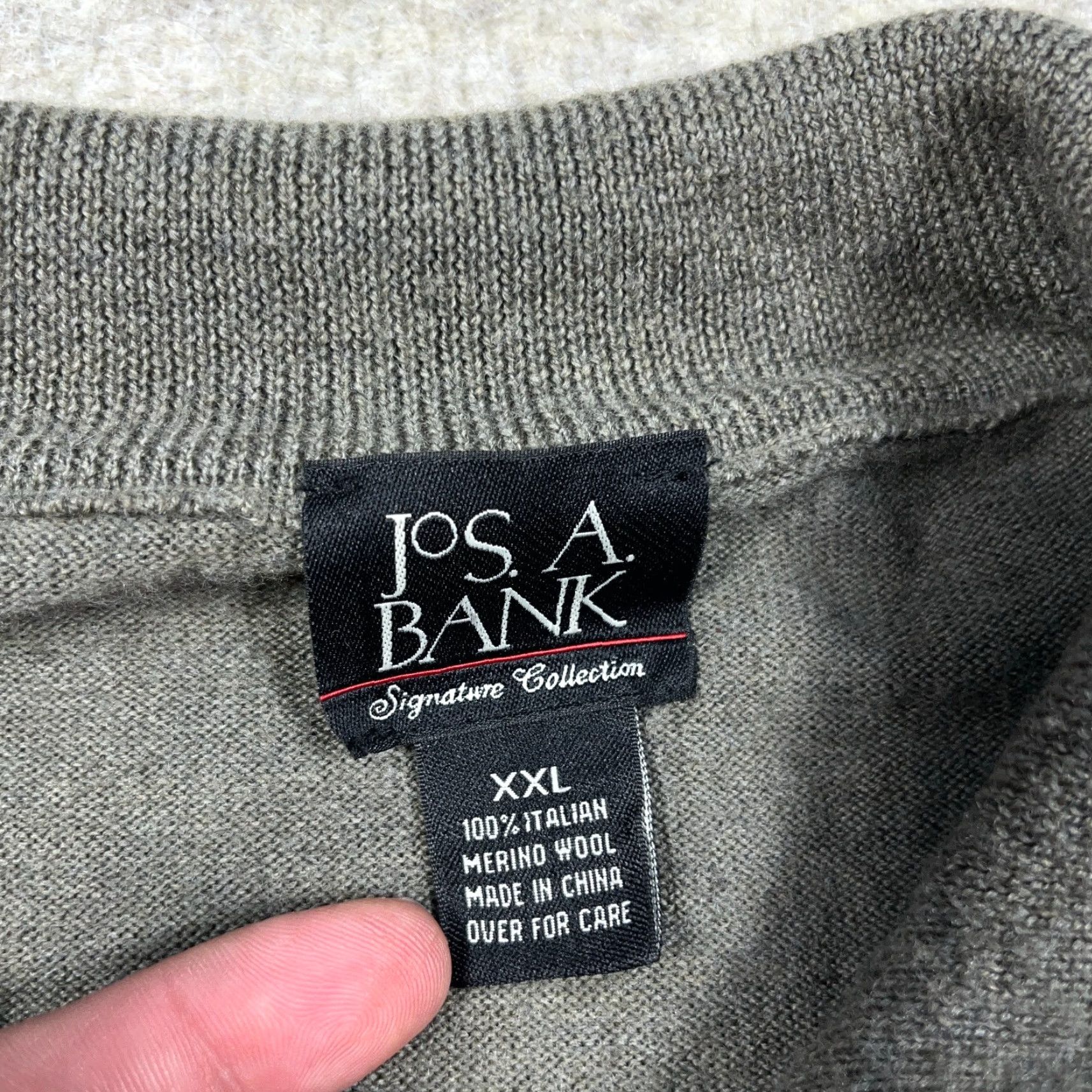 Jos. A. Bank Jos A Bank Sweater Men's 2XL Olive Green Merino Wool Pullover 1/4 Zip Knit Solid Long Sleeve Mock Neck Casual Business Travel Size US XXL / EU 58 / 5 - 3 Thumbnail