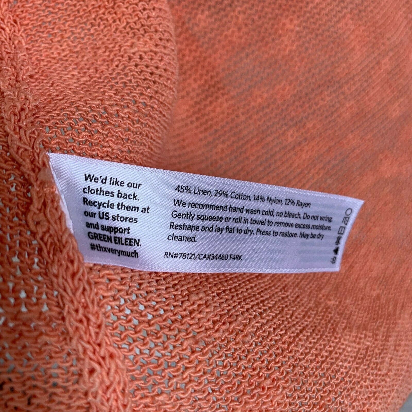 Eileen Fisher Eileen Fisher Organic Linen Melange Cardigan Orange Open S Size S / US 4 / IT 40 - 6 Thumbnail
