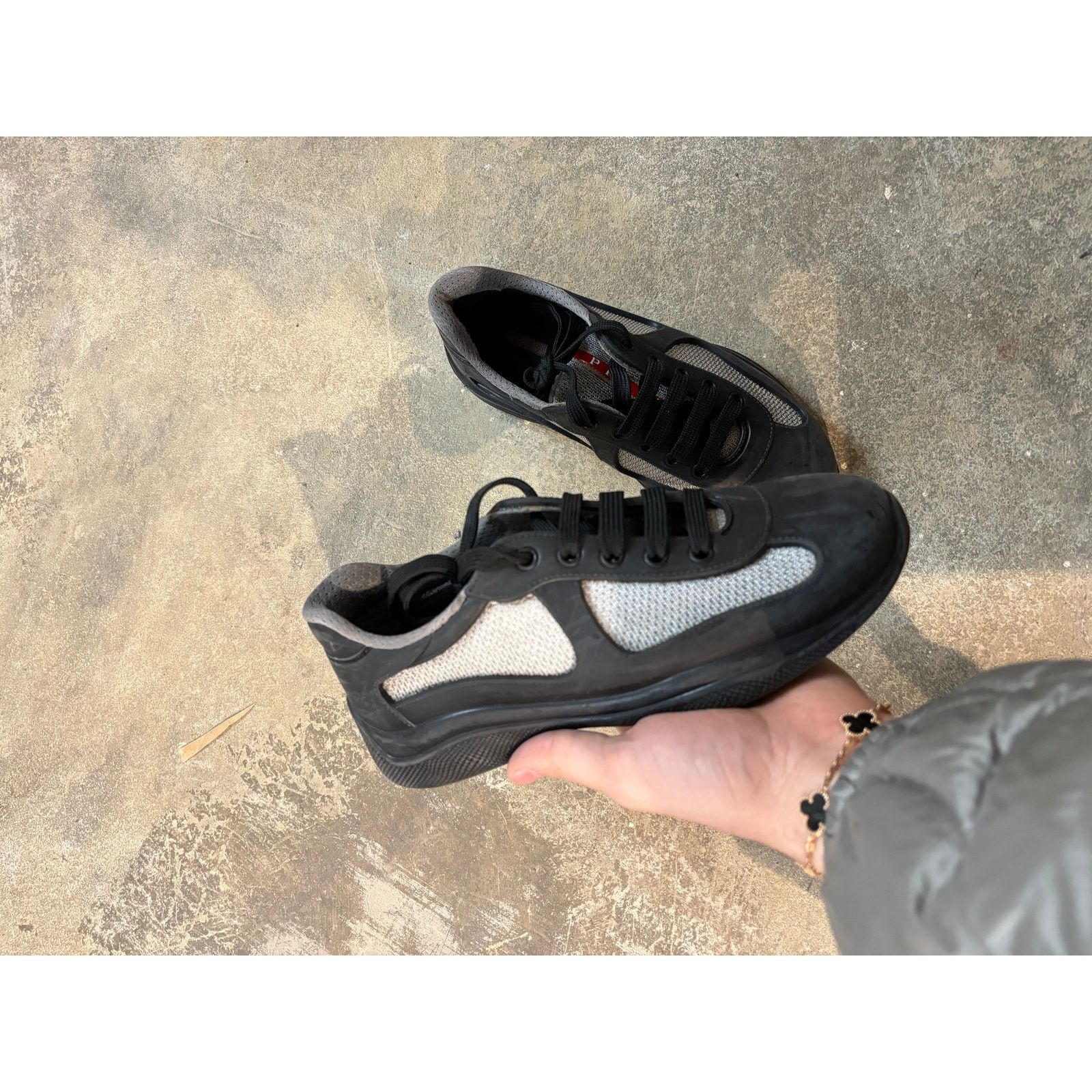 Prada Prada Rubber Cup Black Grey Used 36 No Box Size US 5 / EU 37 - 1 Thumbnail