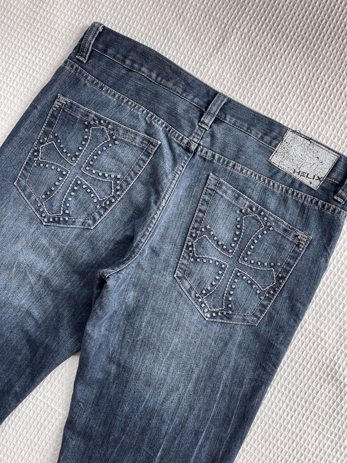 Helix Rare🔥Helix Seditionaries Skulls Relaxed Boot Denim Jeans Size US 36 / EU 52 - 4 Thumbnail