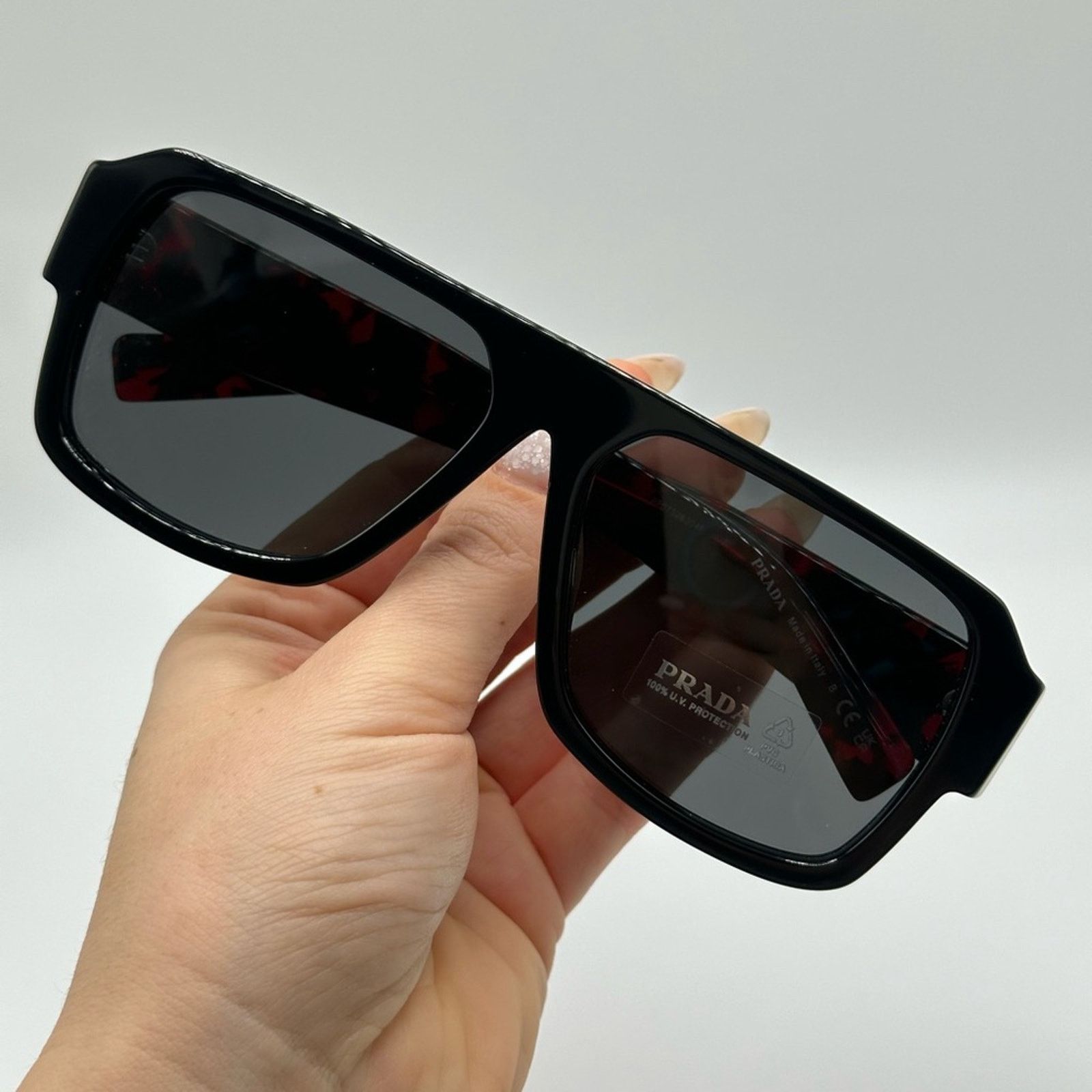 Prada NEW PRADA Sunglasses PR22YSF 1AB5S0 Black/Dark Grey Unisex Size ONE SIZE - 8 Thumbnail