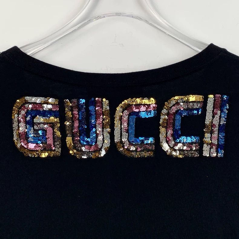 Gucci Gucci Black printed sequin decoration round-neck cotton sho Size US M / EU 48-50 / 2 - 6 Thumbnail