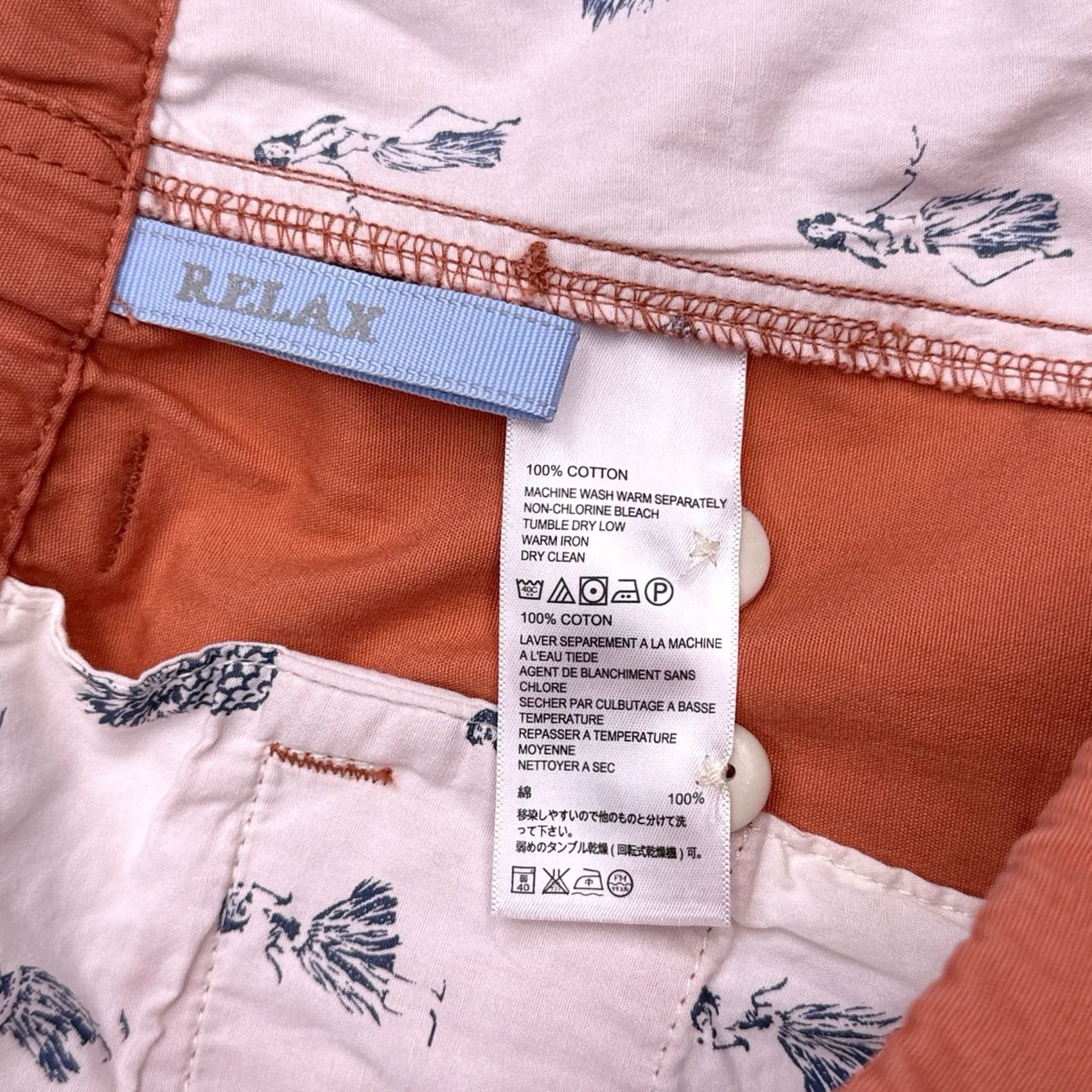 Tommy Bahama Tommy Bahama Cargo Shorts Mens XL Orange Canvas Drawstring Pockets Relaxed 8in Inseam Tropicana Logo New Size US 36 / EU 52 - 7 Thumbnail