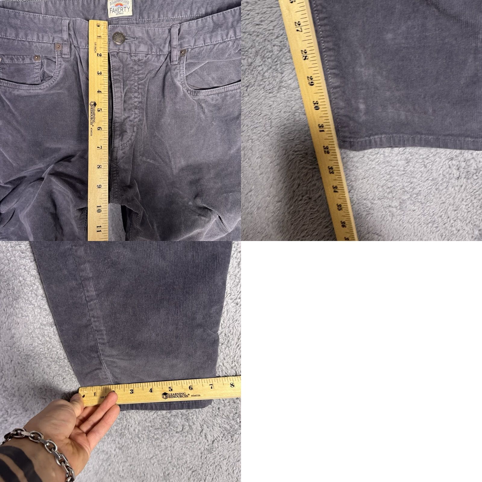 Faherty Faherty Pants Mens 34x32 Corduroy 5 Pocket Casual Stretch Classic Fit Trouser Corduroy Chino Solid Gray Cotton Spandex 5-Pocket Faherty Mens尺 Size US 34 / EU 50 - 9 Thumbnail
