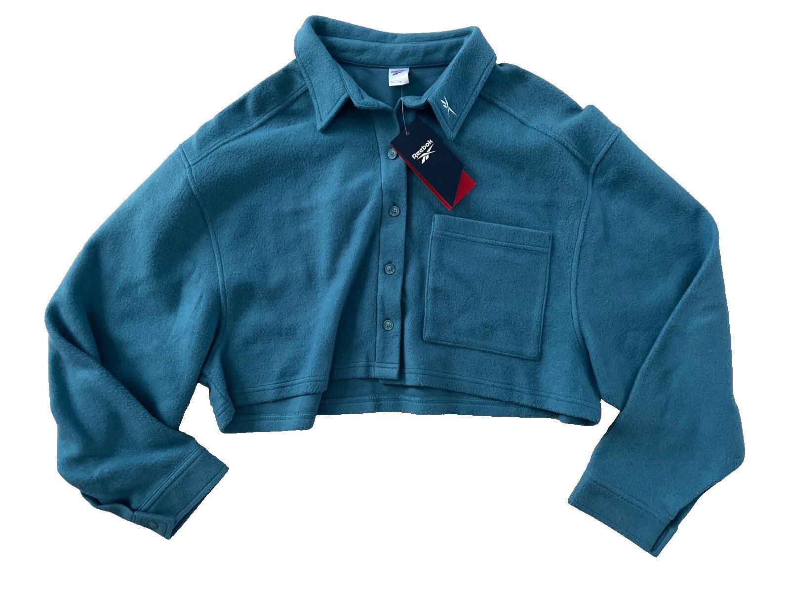 Reebok Reebok HS0389 Reverse Fleece Crop Layer Top Steel Blue ( M ) Size M / US 6-8 / IT 42-44 - 2 Thumbnail