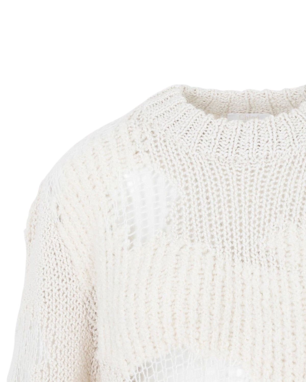 Chloe Chloé Iconic Cashmere-Wool Blend Milk Distressed Sweater Size M / US 6-8 / IT 42-44 - 3 Thumbnail