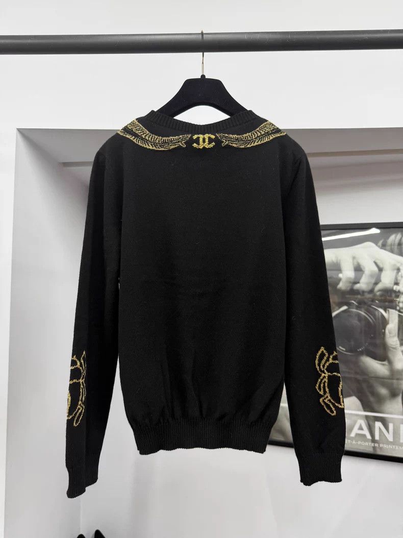 Chanel Chanel Egyptian series black and gold cashmere sweater Size XS / US 0-2 / IT 36-38 - 3 Thumbnail