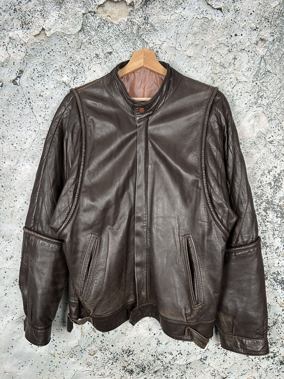 Genuine Leather Crazy fit! Vintage 90s brown leather jacket baggy
