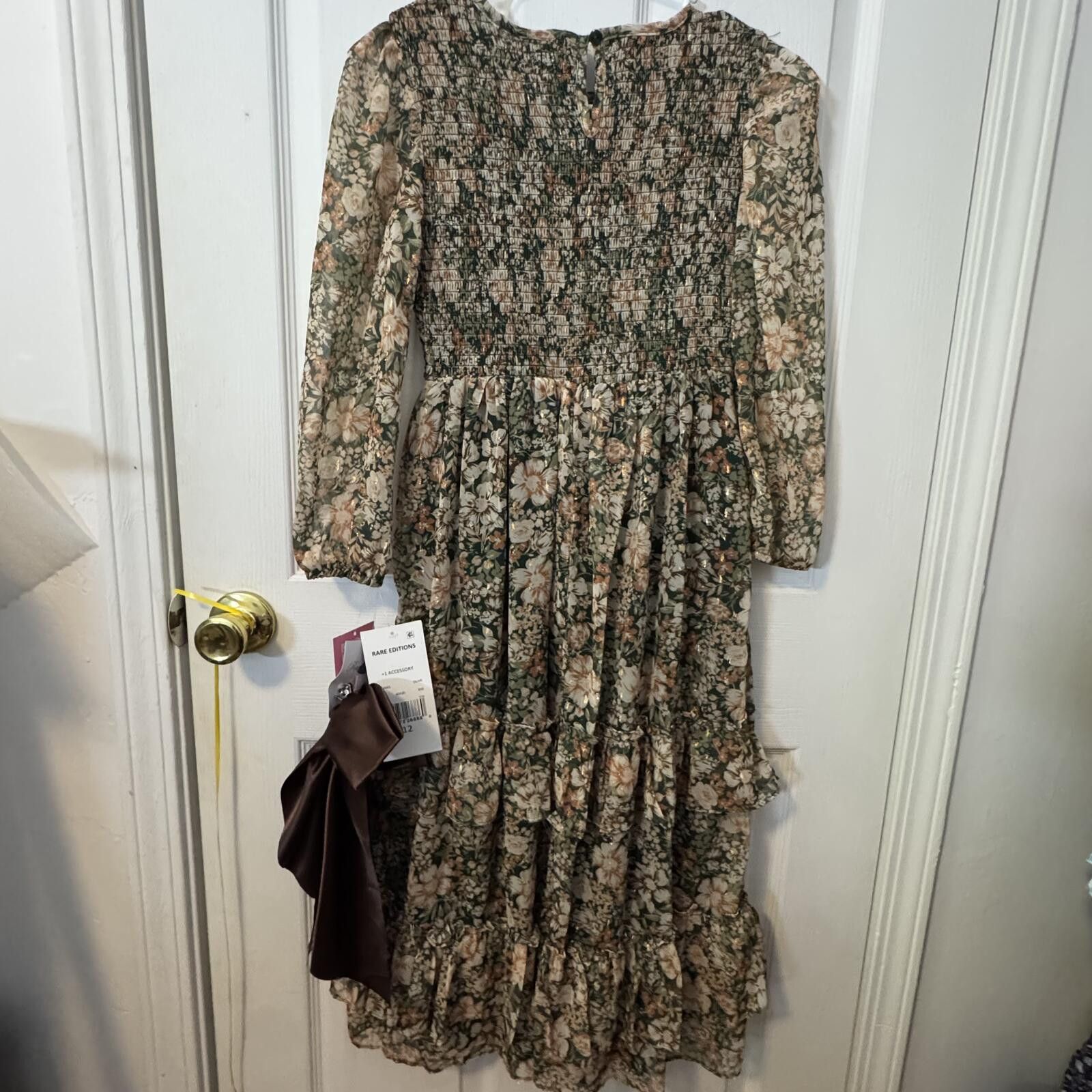 Other NWT Rare Editions Size 12 Olive Floral Dress Size ONE SIZE - 4 Thumbnail