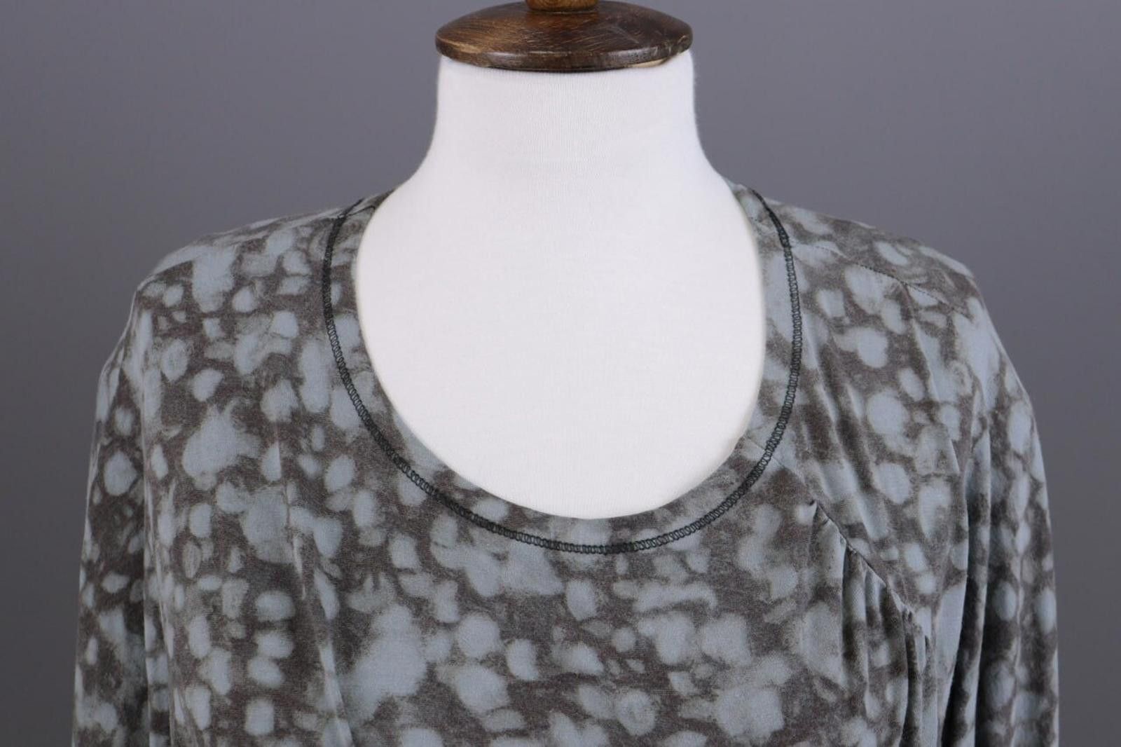 Oscar De La Renta Oska Gray Printed Relaxed Lagenlook Tunic Dress Size 4 Size S / US 4 / IT 40 - 4 Thumbnail