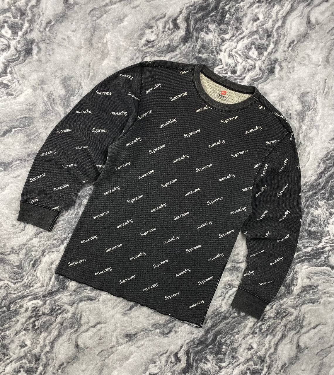 Supreme Supreme Hanes Collab Thermal Crew Long Sleeve Monogram Size US L / EU 52-54 / 3 - 1 Thumbnail