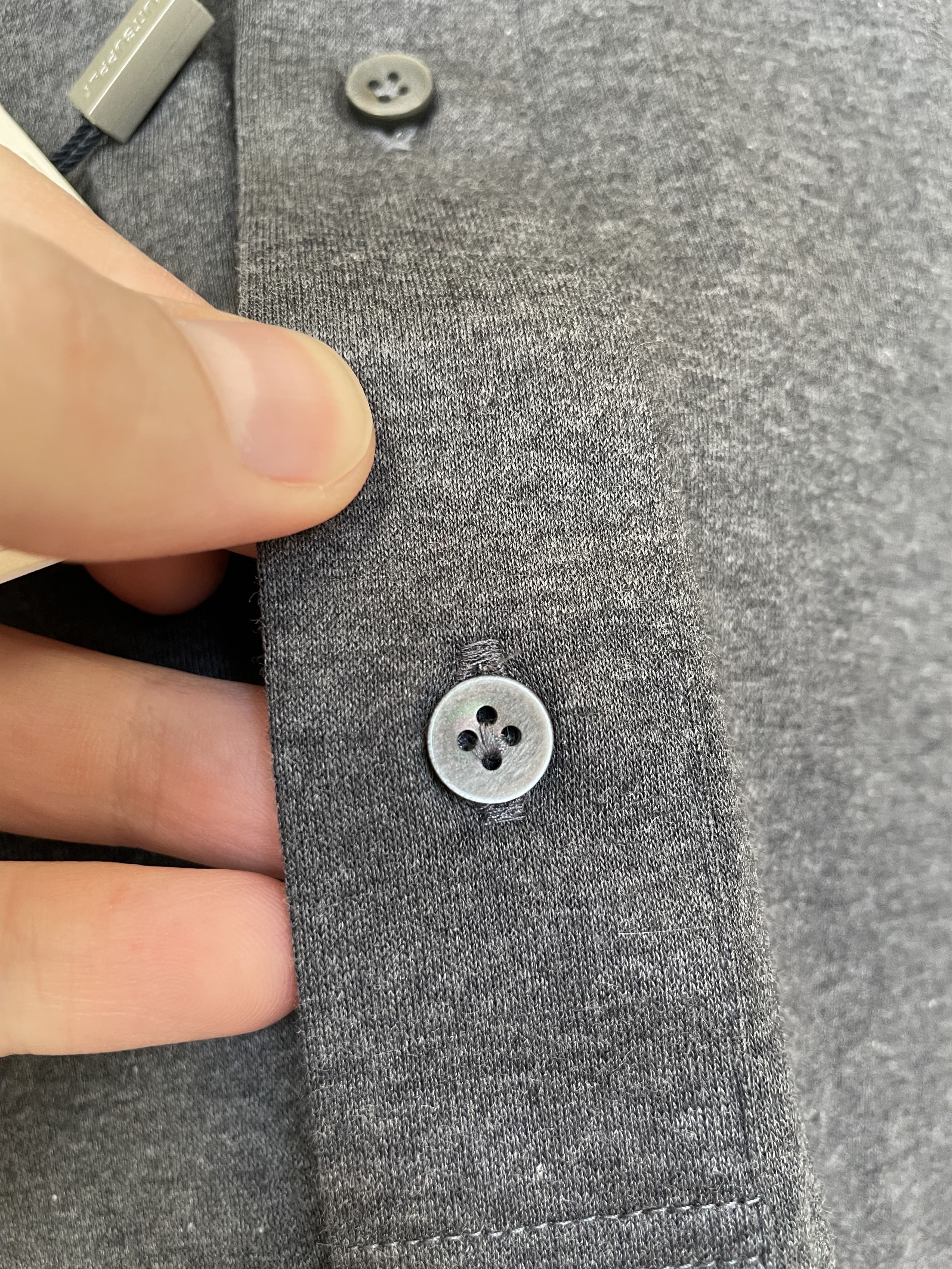 Suitsupply NWT Suitsupply grey knitted pop-over shirt, 15.5\EU39 Size US M / EU 48-50 / 2 - 4 Thumbnail
