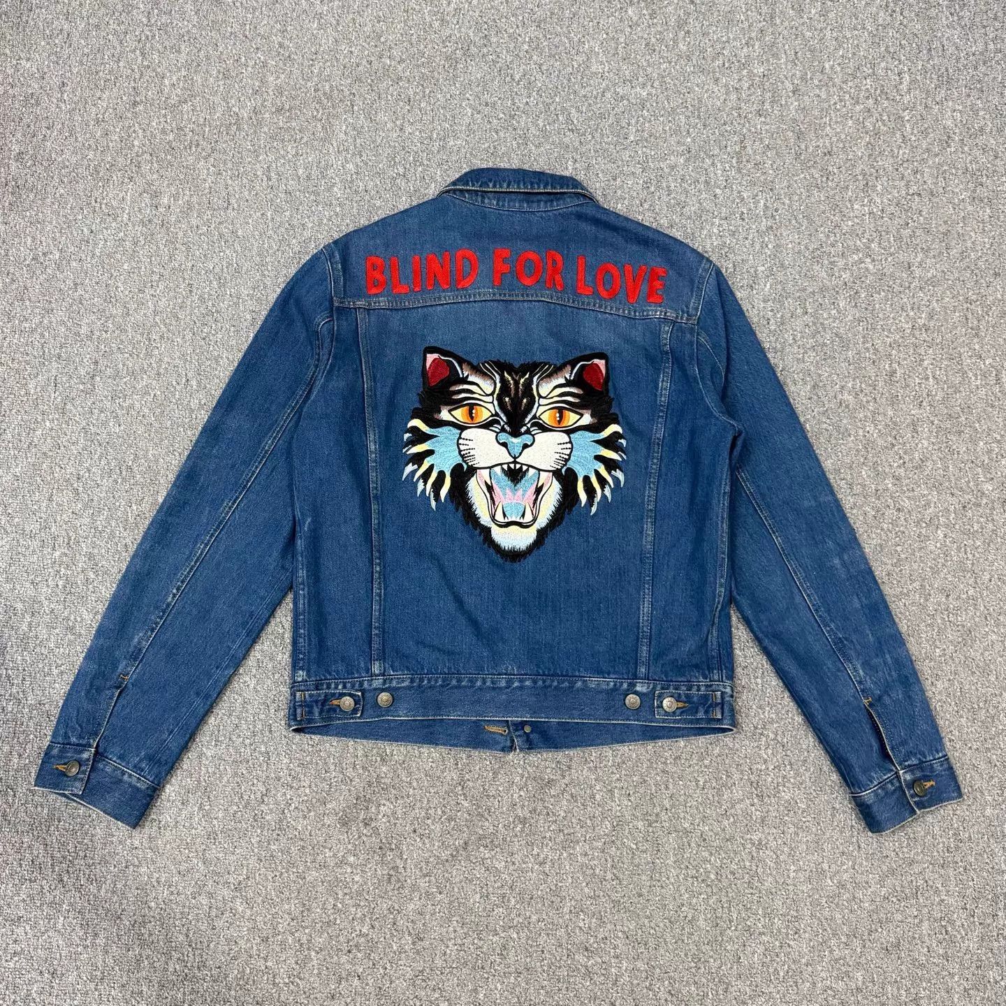 Gucci Gucci Elfcat Embroidered Denim Jkt Size 50 99 New Size US M / EU 48-50 / 2 - 2 Thumbnail