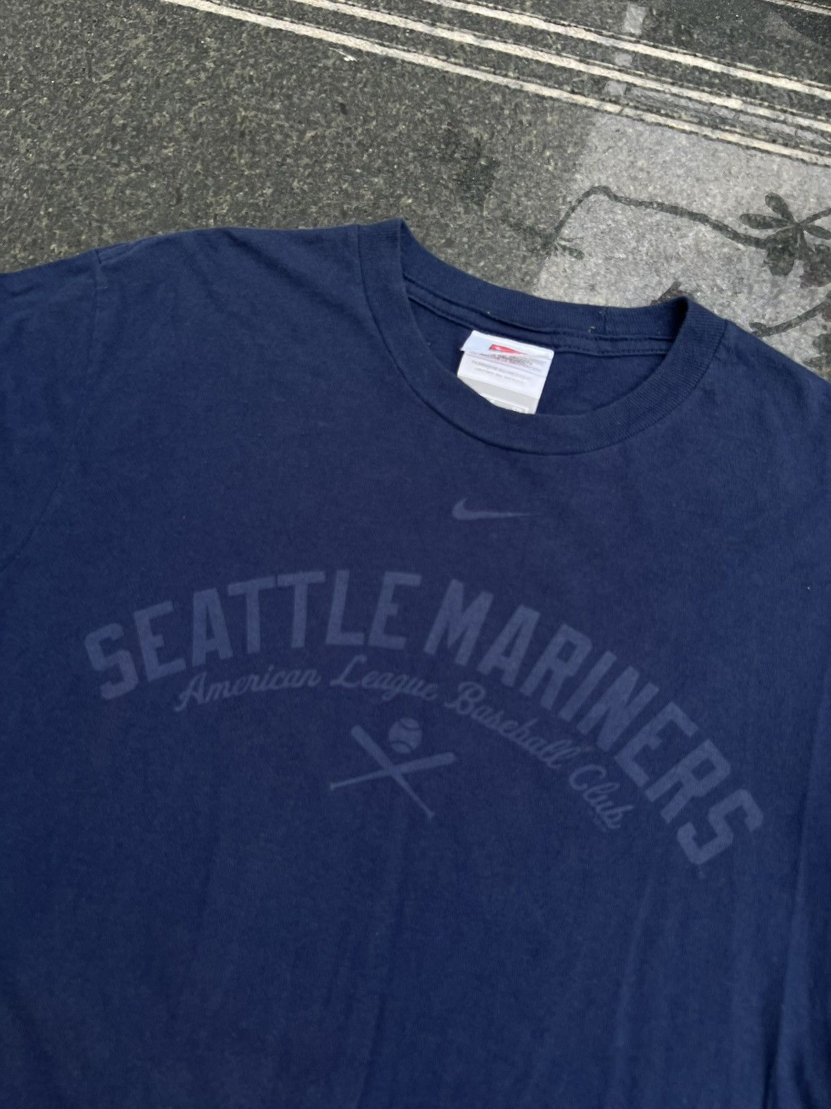 Nike × Vintage 90s Nike Seattle Mariners Vintage Y2K Big Logo Retro T-Shirt Size US S / EU 44-46 / 1 - 4 Thumbnail