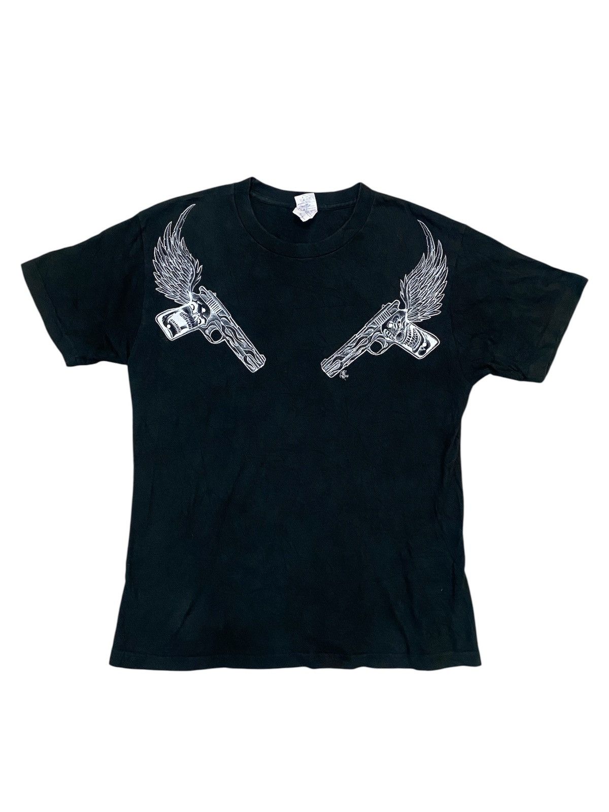Tornado Mart 🔥2009 Skull Guns Tattoo fire flame art tee Size US M / EU 48-50 / 2 - 1 Thumbnail