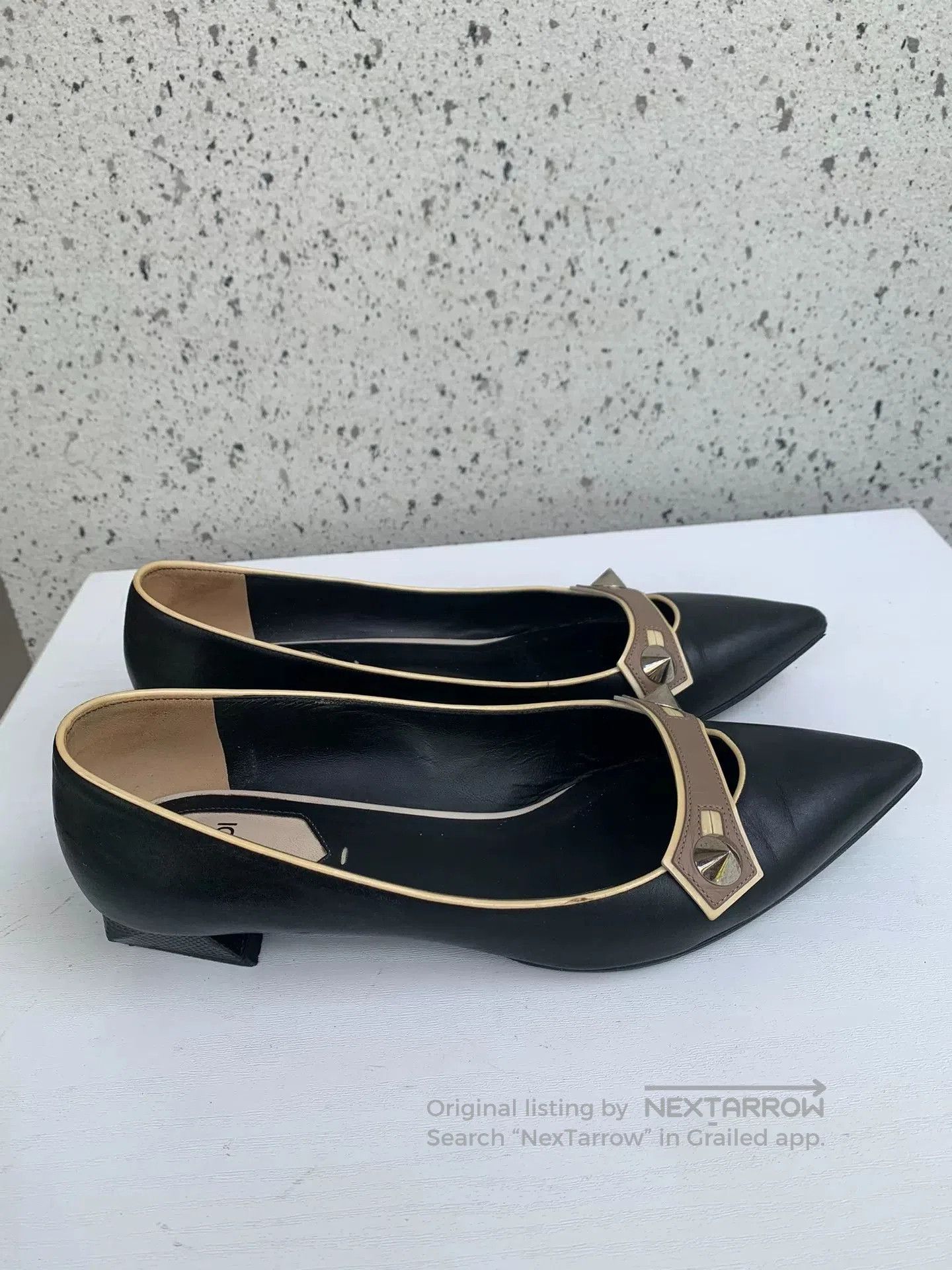 Fendi Fendi Black Pointed Toe Flat Shoes. Size US 6 / IT 36 - 3 Thumbnail
