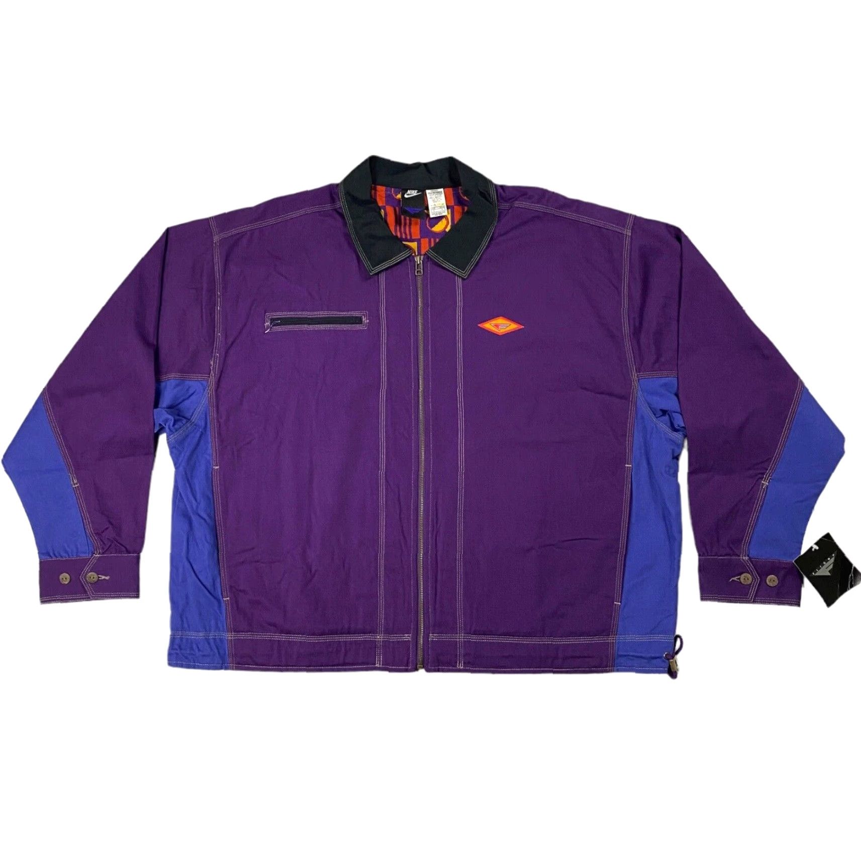 Nike VINTAGE NIKE FLIGHT JACKET Purple Blue L NWT 1992 Bomber Jacket Streetwear Retro Mens Size US L / EU 52-54 / 3 - 2 Thumbnail