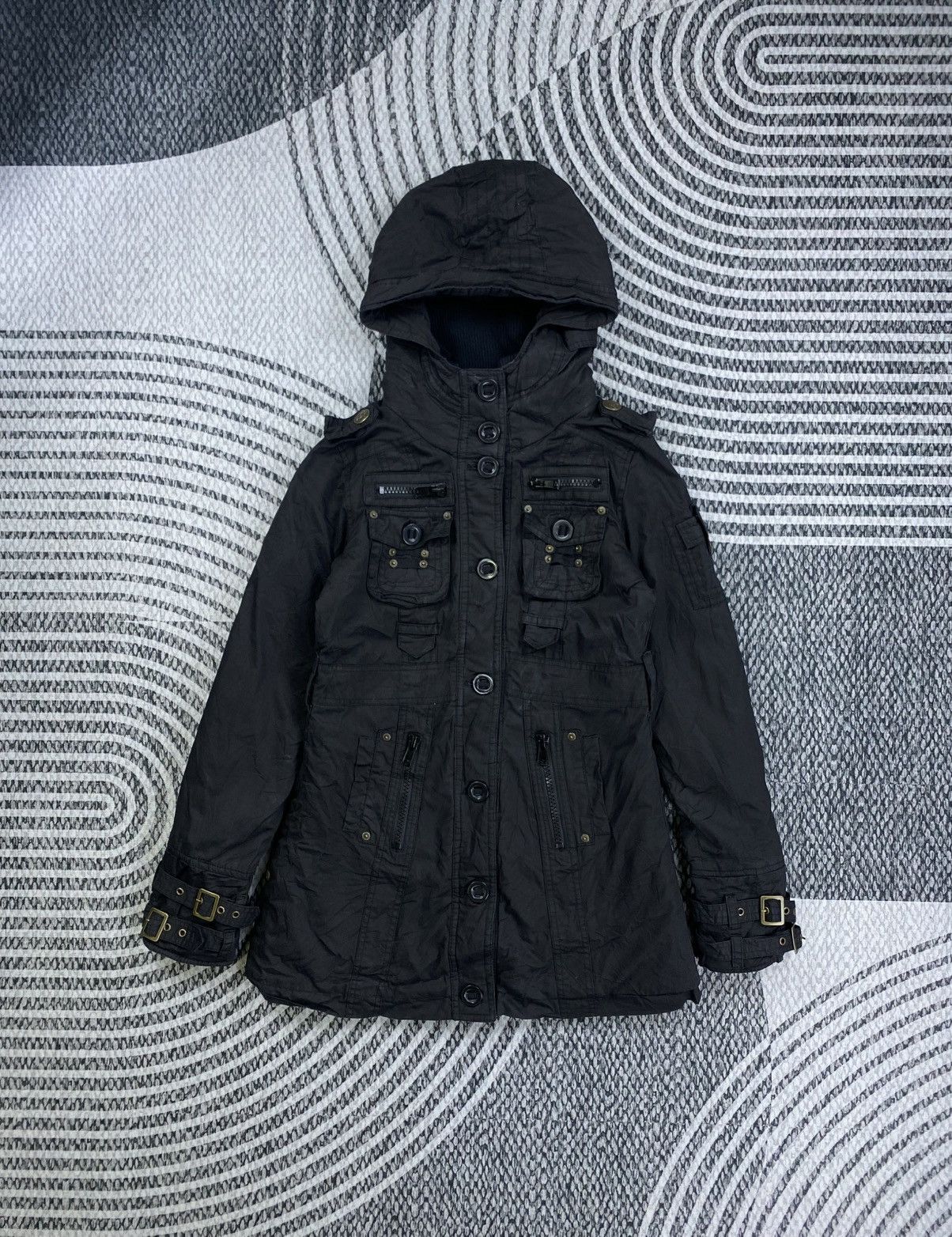 If Six Was Nine 🔥LEIN Multipocket Bondage Punk Style Zipper Parka Jacket Size US S / EU 44-46 / 1 - 2 Thumbnail