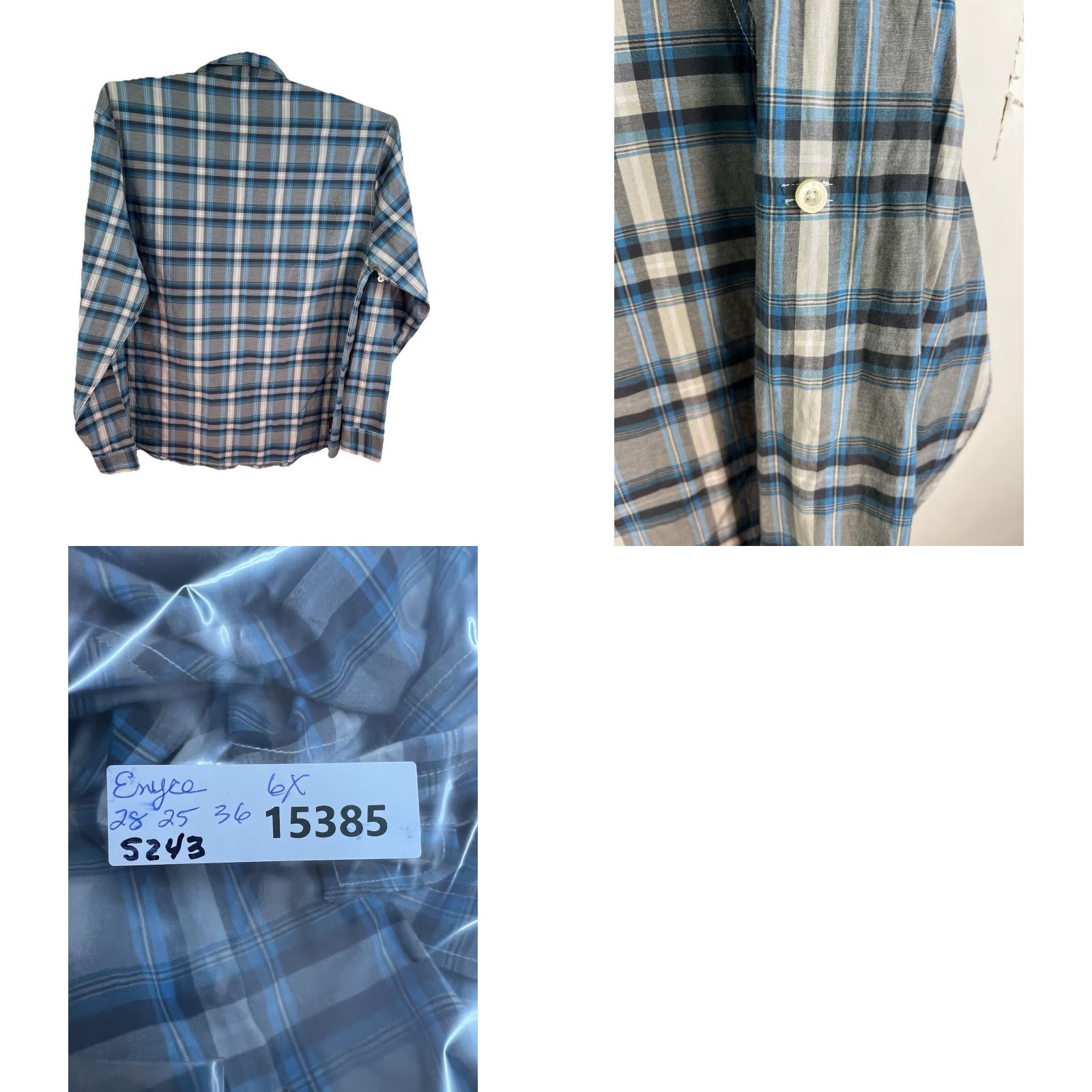 Enyce enyce Shirt Mens 6X Blue Cotton Button-Up Casual Big & Tall Classic Mens Size US XXL / EU 58 / 5 - 8 Thumbnail
